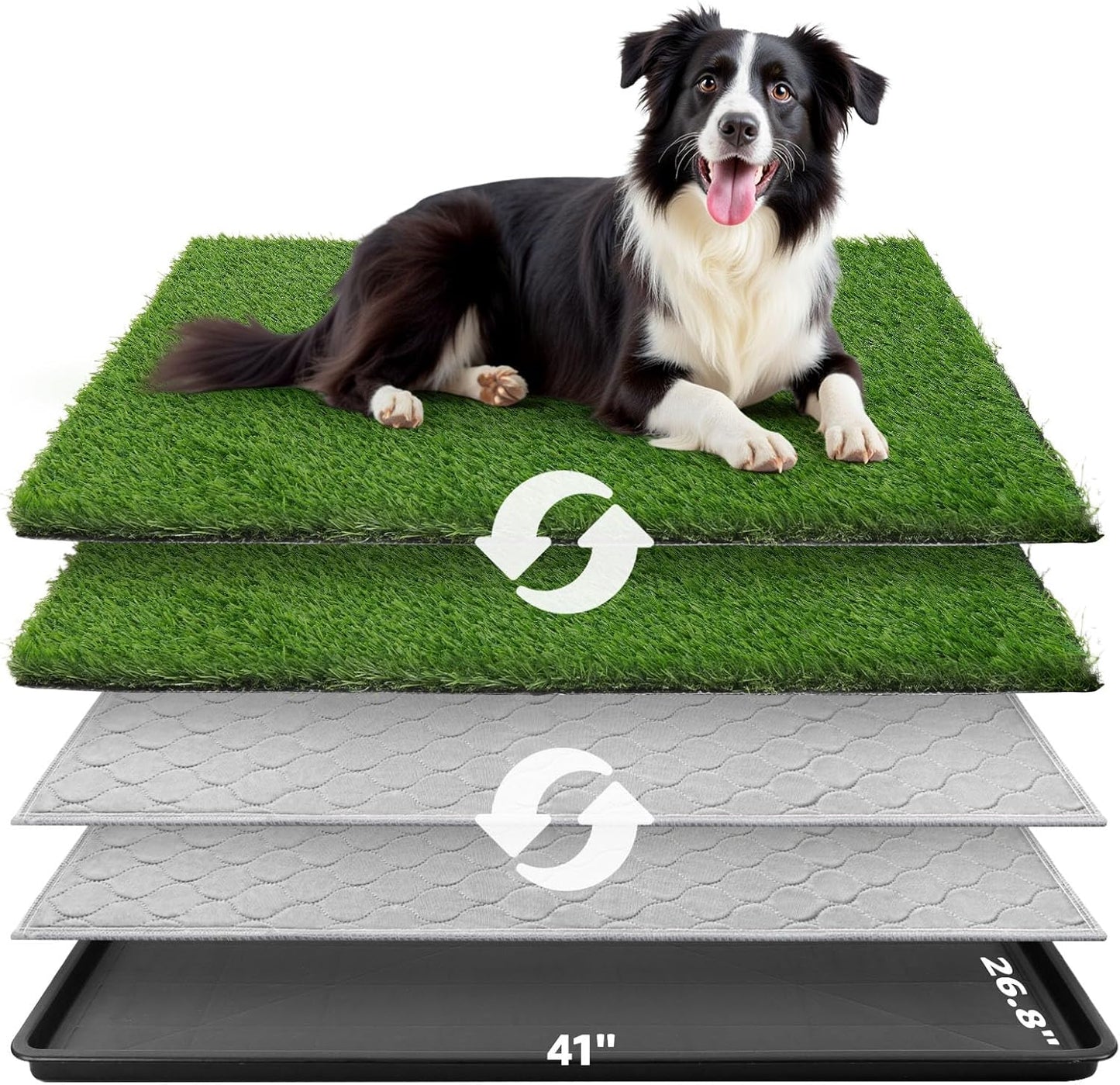 Dog Grass Large Potty Patch, Dog Litter Boxes Artificial Grass Bathroom Turf for Pet Training, Washable Puppy Pee Pad, Perfect Indoor/Outdoor Portable Potty Pet Loo
