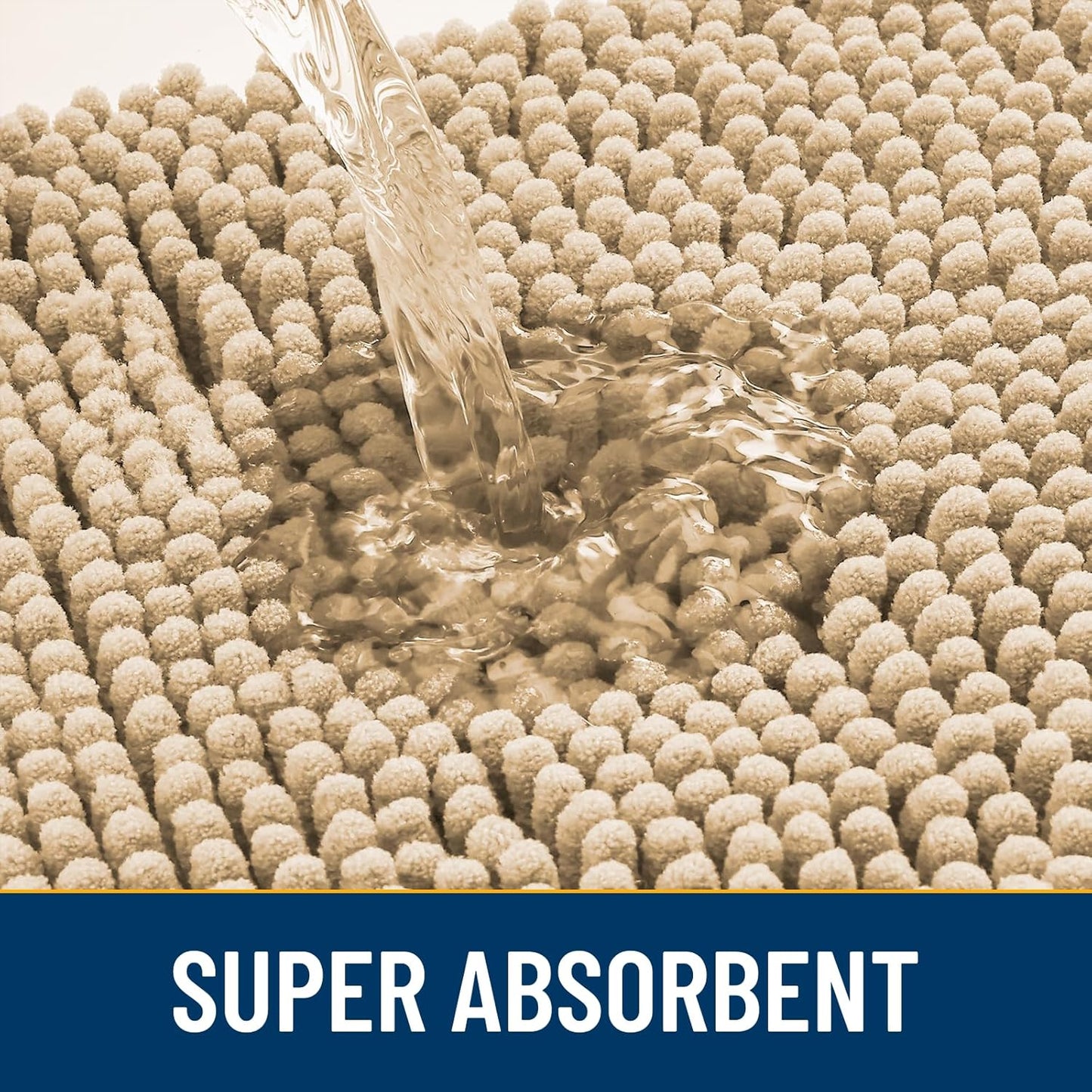 Smiry Dog Door Mat for Muddy Paws 36x24, Absorbs Moisture and Dirt Doormat, Non-Slip Washable Quick Dry Chenille Front Door Mat Indoor Entrance, Entryway Carpet for Inside Floor, Beige