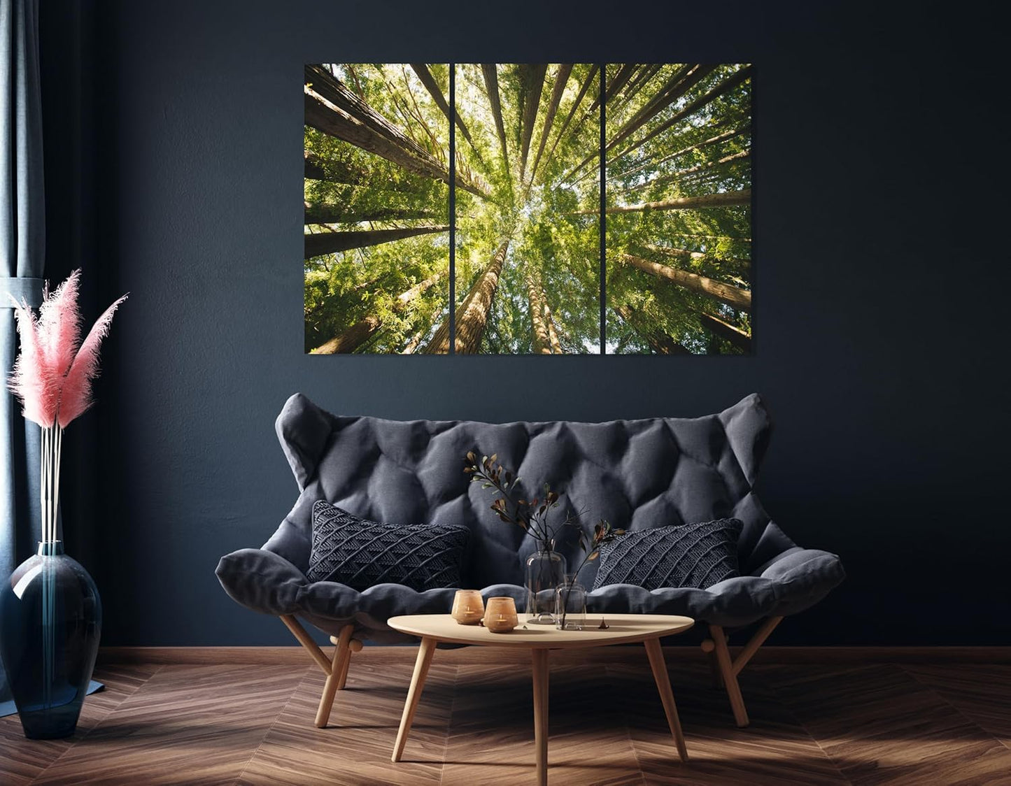 Nature Wall Art Prints - Ocean Forest Mountain Lake Canvas Landscapes - Small to Extra Large Living Room Bedroom Kitchen Bathroom Décor (Serenity in the Forest, 47L" x 71W" - 3 panels)