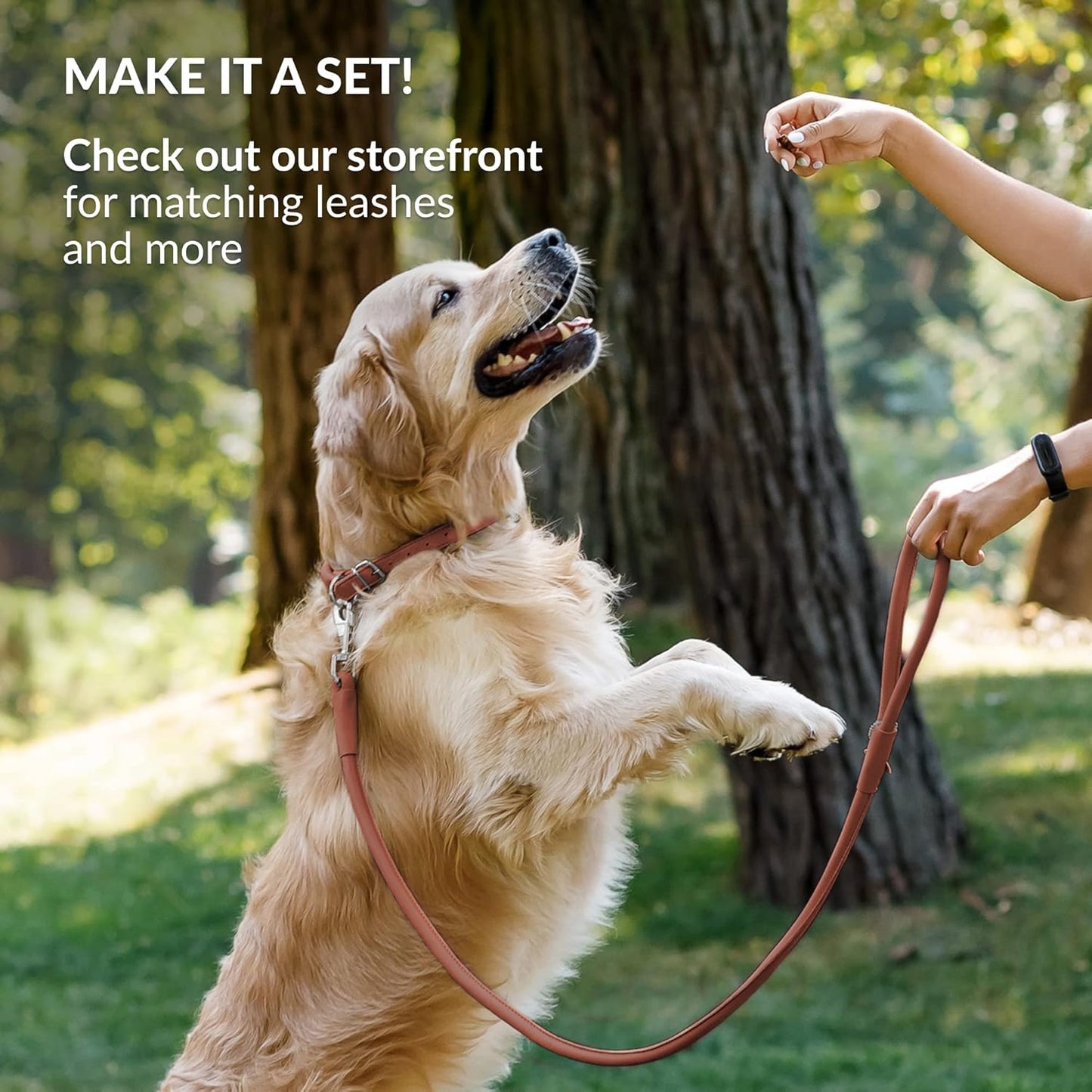 CollarDirect Rolled Leather Dog Collar, Soft Padded Round Puppy Collar, Handmade Genuine Leather Collar Dog Small Large Cat Collars 13 Colors (18-22 Inch, Cinnamon Smooth)