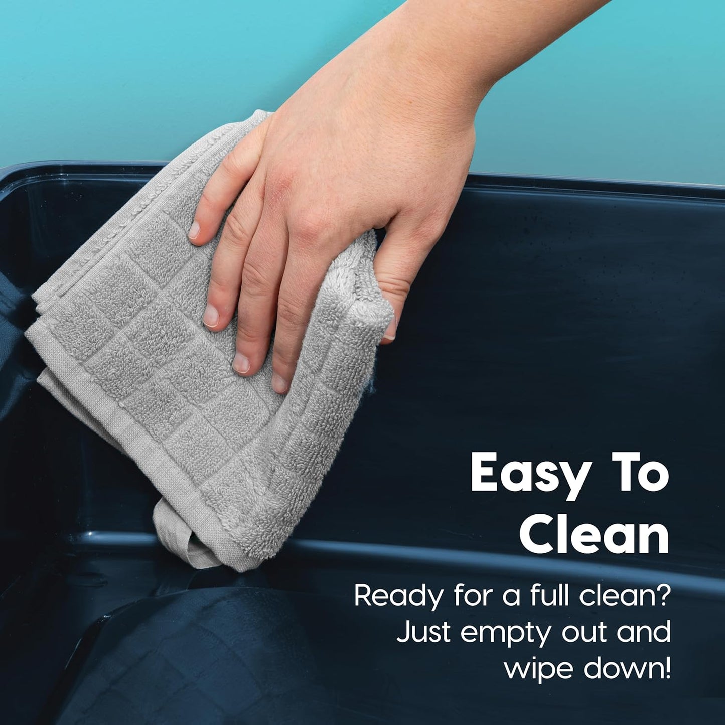 IRIS USA XX-Large Cat Litter Box, Open Top Extra Large Litter Box for Big Cats and Multi-Cat Households, High Sided Scatter Shield, Easy to Clean, 30" L x 20" W x 14" H, Navy