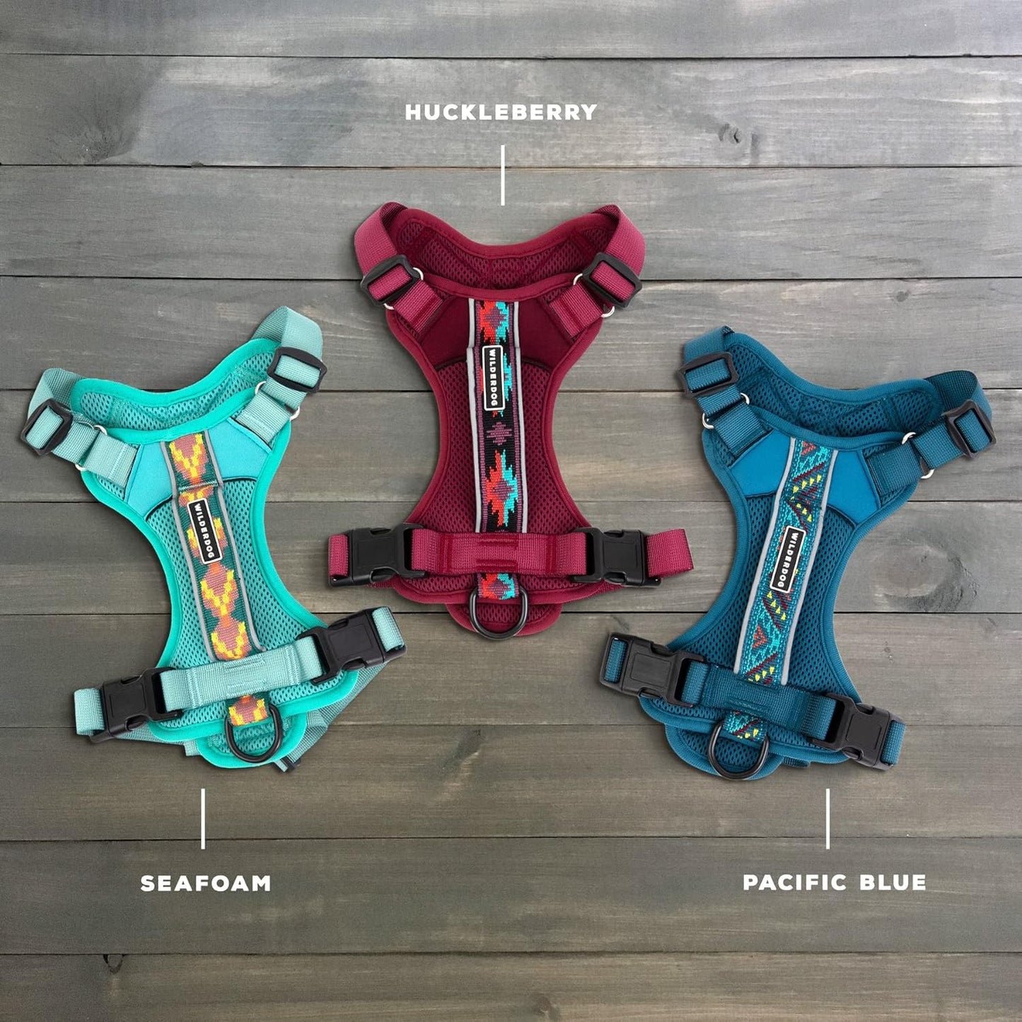 Wilderdog Lightweight Dog Harness with Reflective Straps - Large - Pacific Blue