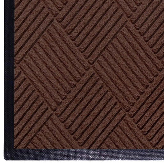 WaterHog Diamond | Commercial-Grade Entrance Mat with Rubber Border – Indoor/Outdoor, Quick Drying, Stain Resistant Door Mat (Dark Brown, 3' x 5')