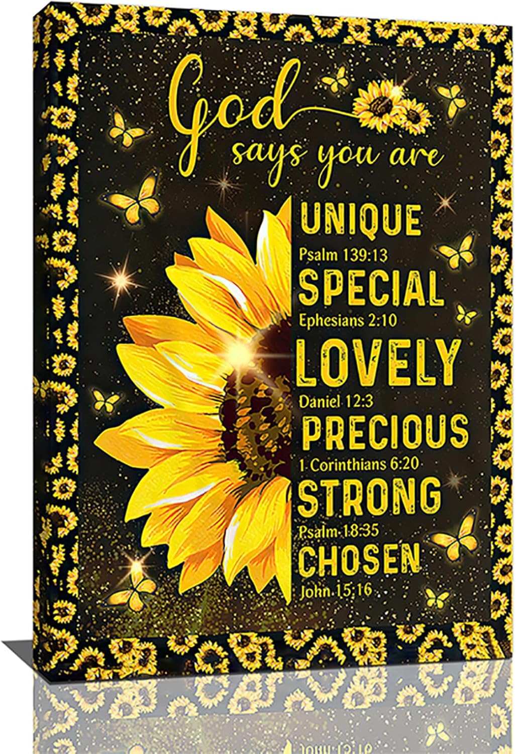 Christian Sunflower Bathroom Pictures Wall Art, Bible Verse Bathroom Wall Decor for Bedroom Office Wall Decorations for Bathroom Living Room Painting Artwork Modern Poster Prints 24"L x 16"W