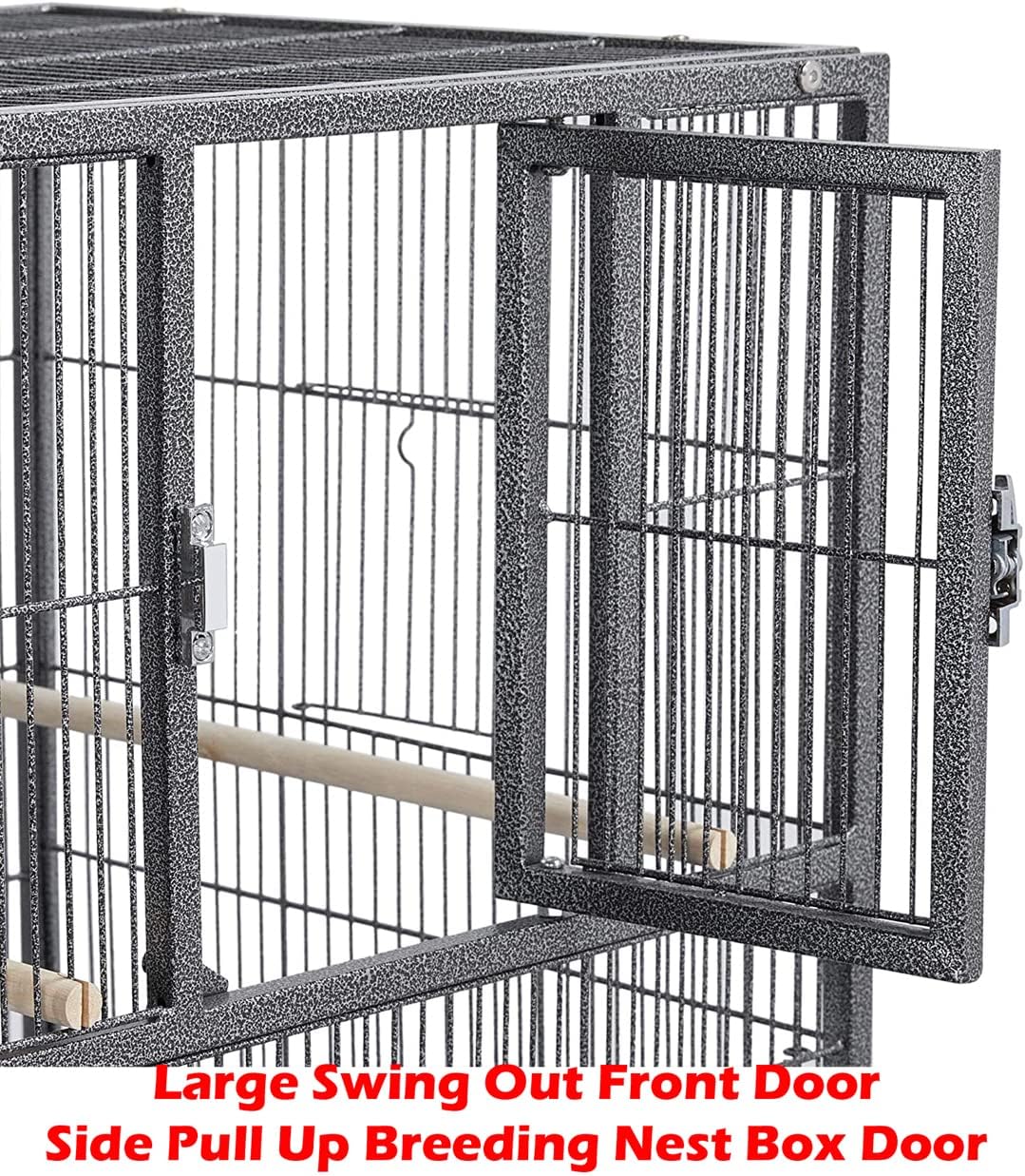 Combo Breeding Stacker Center Divided Breeder Bird Flight Double Rolling Cage with Side Breeding Nest Door (Black Vein, Triple Stack)
