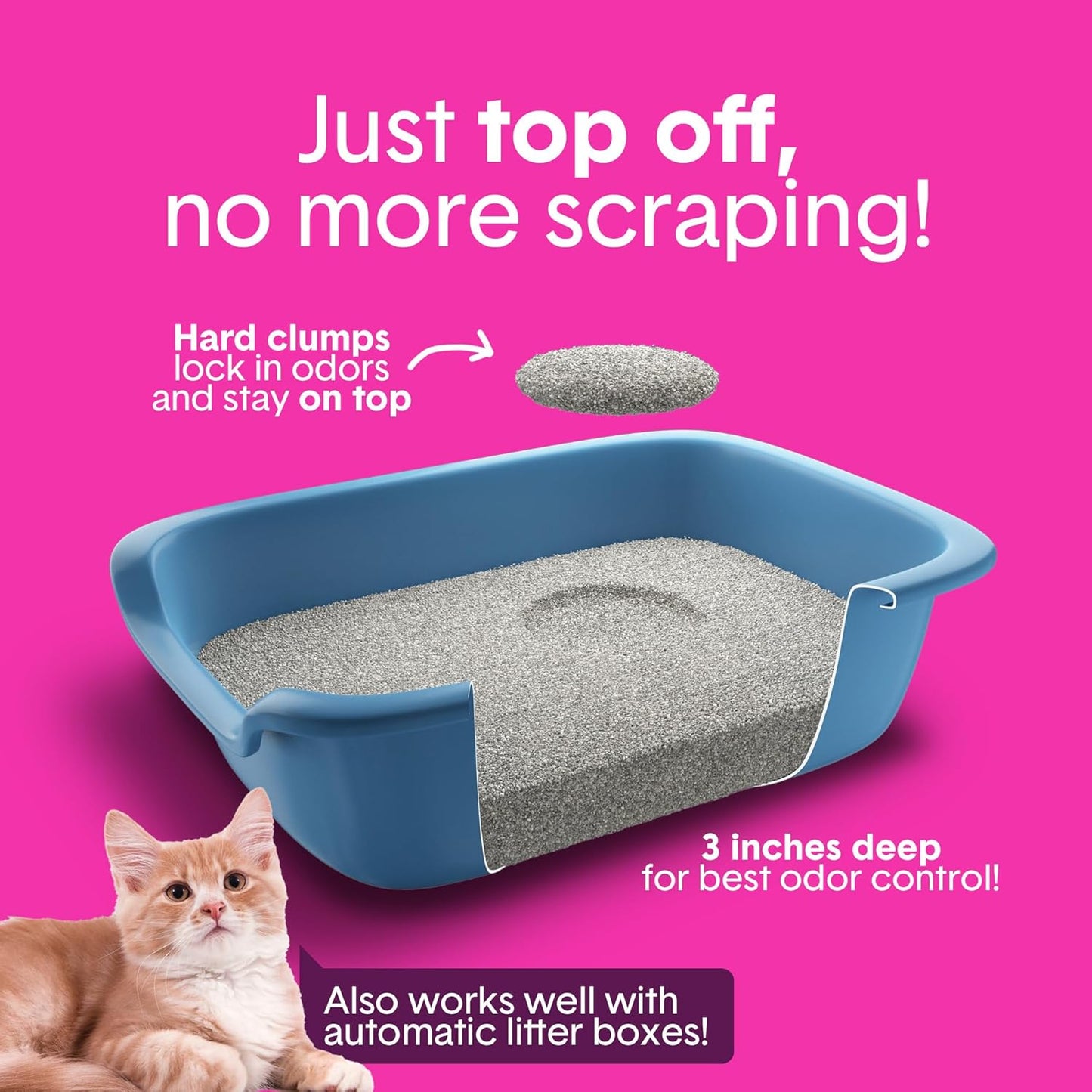 Boxie® Glo™ 30 Day Odor Control Clumping Clay Cat Litter, 40 lb, Multi-Cat, 99.9% Dust-Free, Low Tracking, UV Light Attractant, Superior Clumping for Easy Scooping