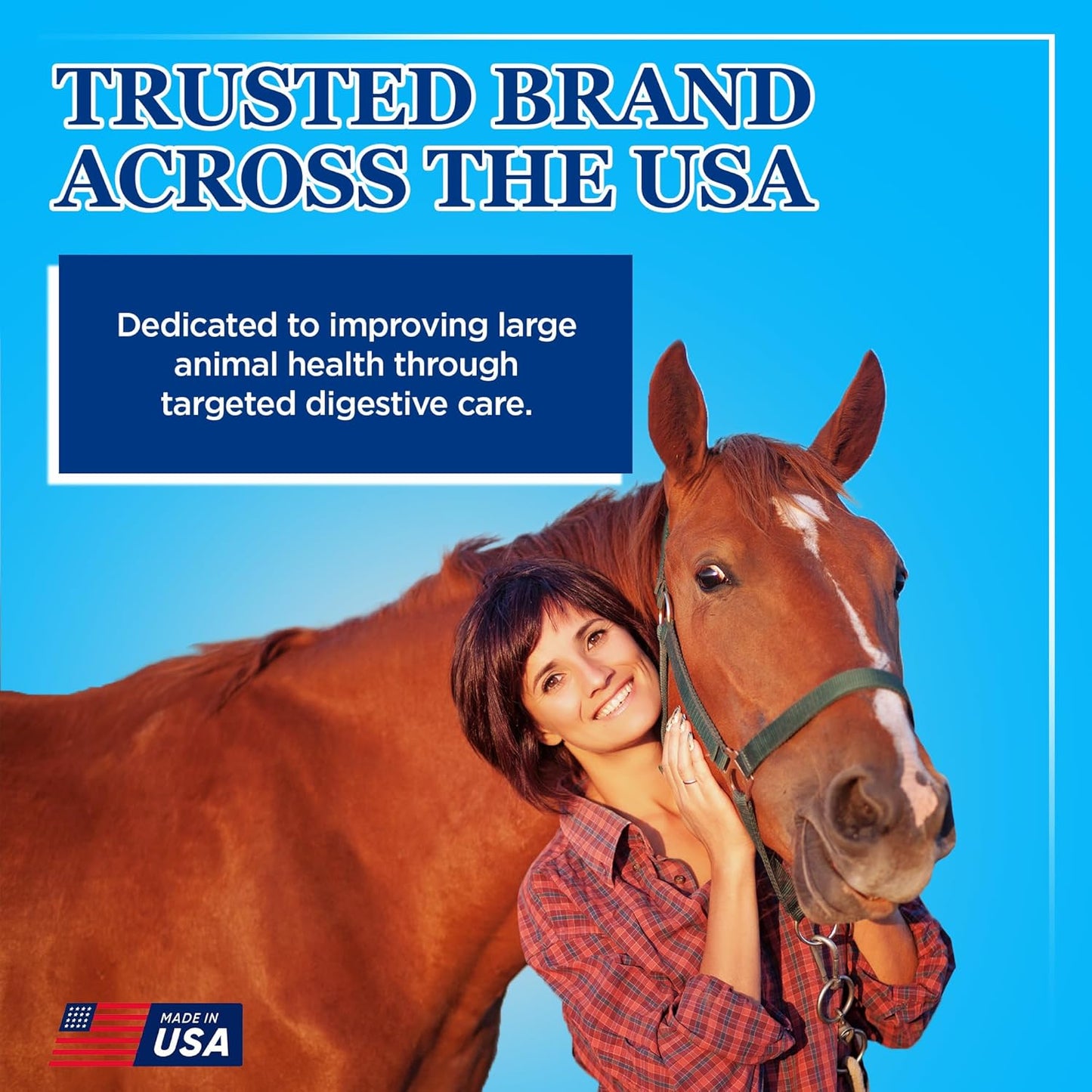 Equerry's Large Animal Probiotic | Supplements for Gut Health and Nutrient Absorption | Probiotics and Digestive enzymes for Horses, Cows, Goats, Sheep, Pigs, 160 Feedings (20lbs) for 1000 lb Animal