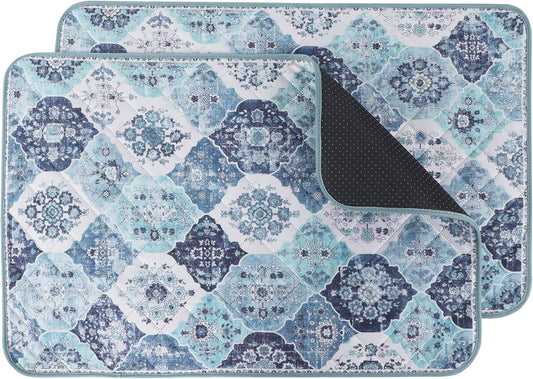 IEUUMLER Washable Pee Pads for Dogs, 2 Pack Reusable Non-Slip Grip, Super Absorbent Waterproof Puppy Pads for Potty Training, Playpen, Crate, Whelping Box EU011 (Blue, 36" x 36")