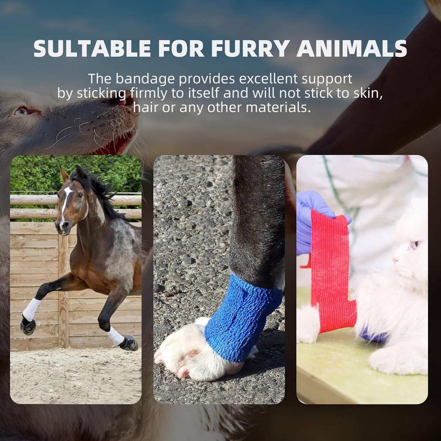 OK TAPE Self Adherent Cohesive Bandages Wrap - 24Packs, 1" x 5 Yards, Non-Woven Self Adhesive Bandage Wrap for Thumb, Finger, Wrist, Ankle, Vet Wrap Bandages Tape (Black)