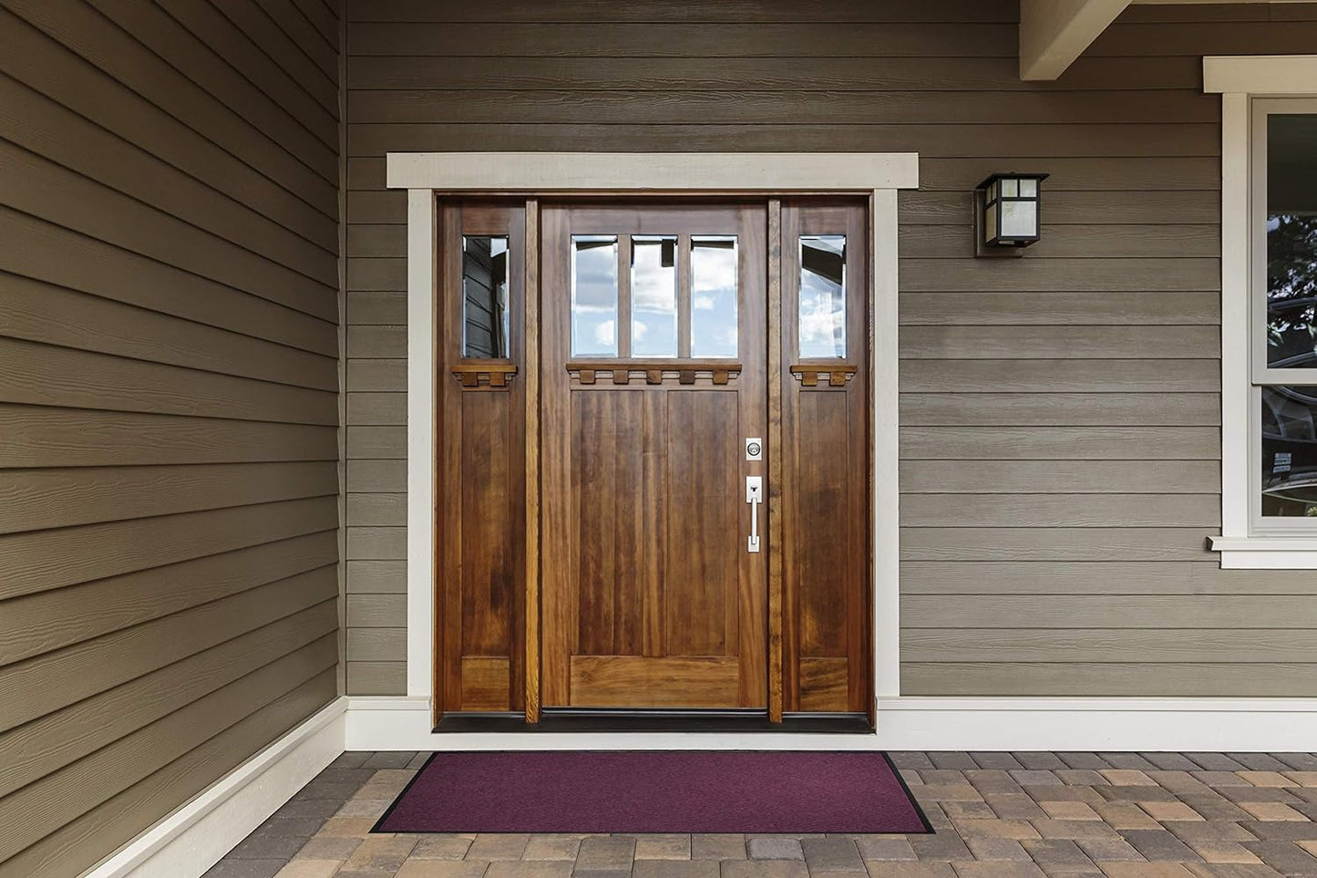 M+A Matting WaterHog Diamond | Commercial-Grade Entrance Mat with Rubber Border – Indoor/Outdoor, Quick Drying, Stain Resistant Door Mat (Bluestone, 3' x 4')