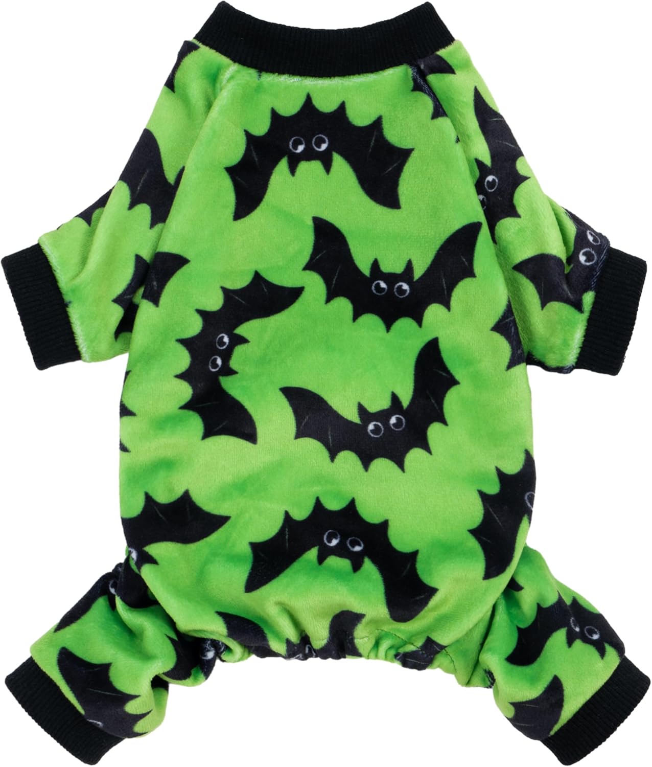 Fitwarm Halloween Bat Dog Pajamas, Funny Costumes for Small Dogs Boy Girl, Pet Outfit, Lime Green, Black, XL