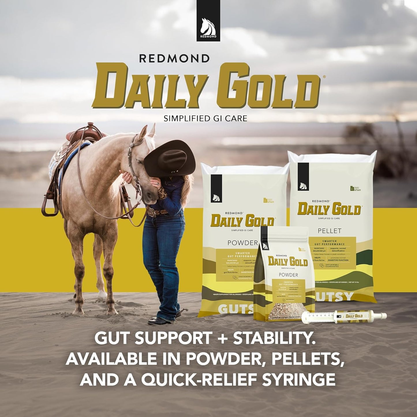 REDMOND Daily Gold Stress Relief – Natural Digestive and Ulcer Supplement for Horses