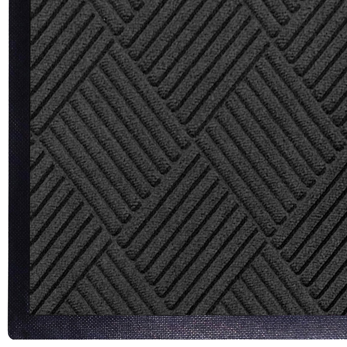 M+A Matting WaterHog Diamond | Commercial-Grade Entrance Mat with Rubber Border – Indoor/Outdoor, Quick Drying, Stain Resistant Door Mat (Charcoal, 4' x 6')