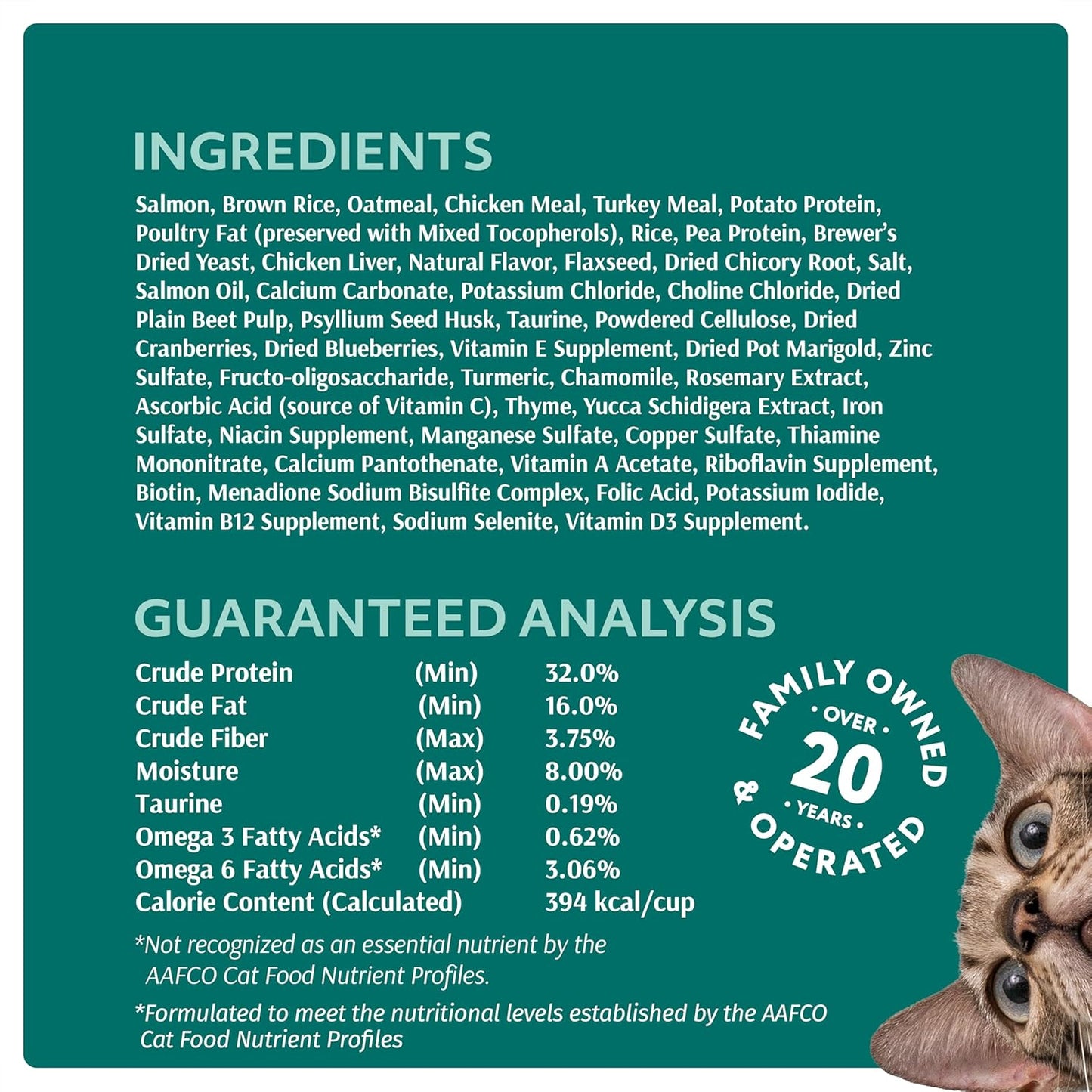 Optimeal Sensitive Stomach Dry Cat Food Recipe for Skin & Digestive Support, Premium Nutrition Made with Natural Ingredients for Adult Cats, Healthy Digestion (3.3 lbs, Salmon & Brown Rice)