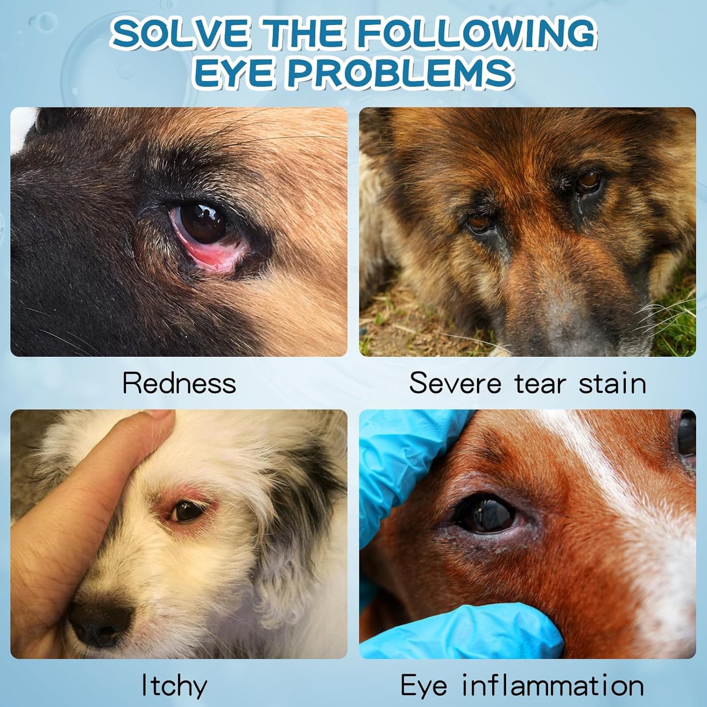 Pet Eye Drops,Gentle&Safe Dog Eye Drop for Infection,Relieve Eyes Itching & Irritation,Remove Tear Stains,Safe for All Animals, 4.06oz,120ml