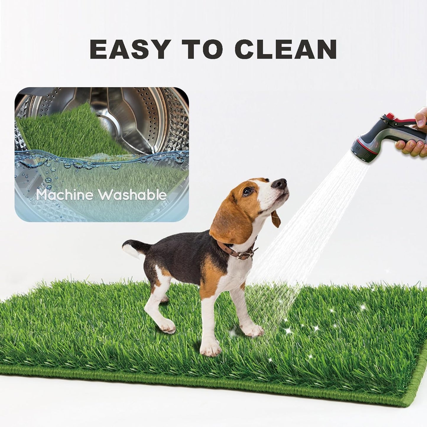 Dog Grass Pad with Tray Medium 31”×21”, Dog Potty with Ultra-Absorbent Artificial Grass for Dogs with Hemmed Edge, Pee Pads for Dogs, Realistic, Odor Free, Litter Box for Balcony