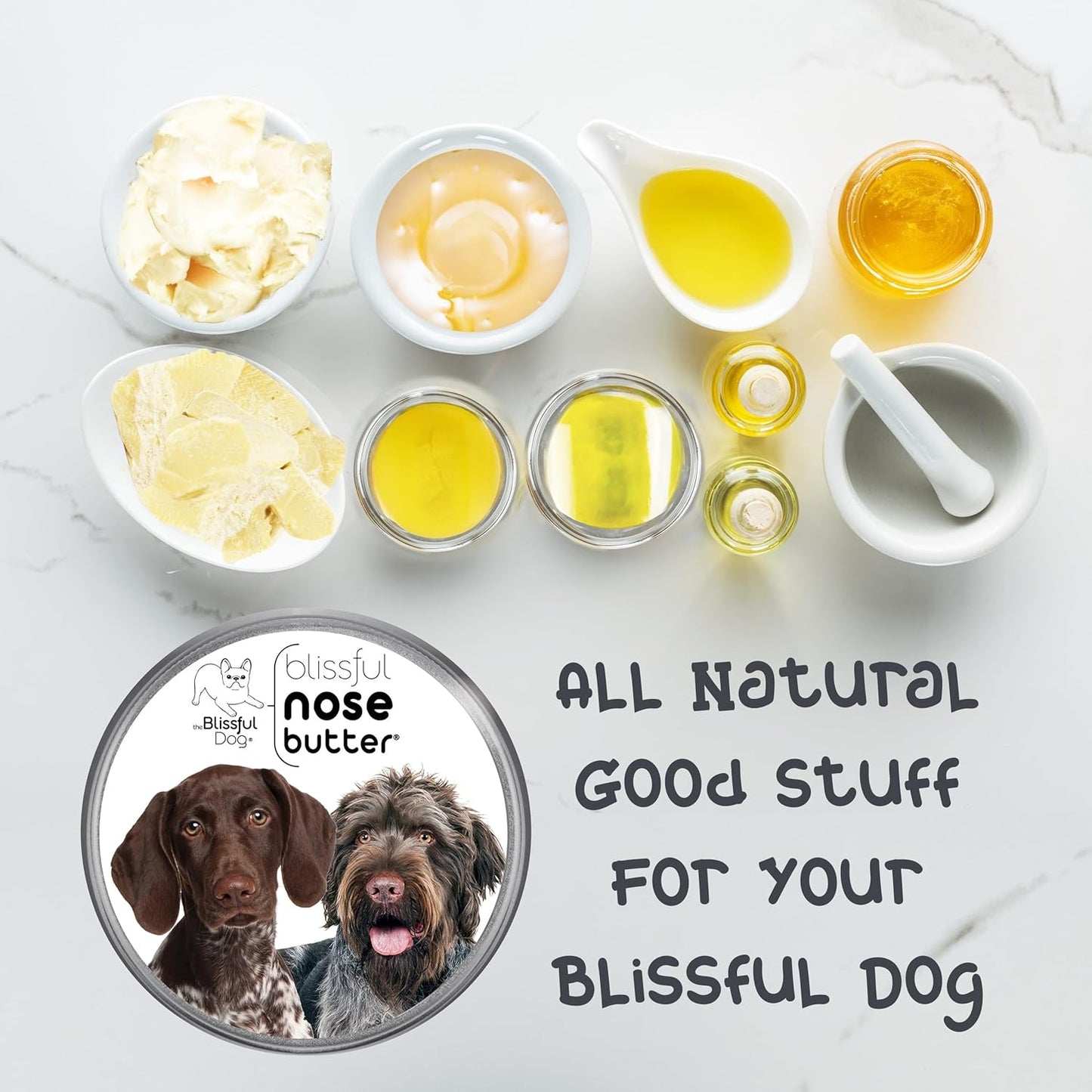 The Blissful Dog German Shorthaired Pointer Nose Butter, Versatile Dog Nose Balm for Dry Nose, Handcrafted Nose Moisturizer, Easy-to-Apply Dog Essentials, Unscented, 2 oz.