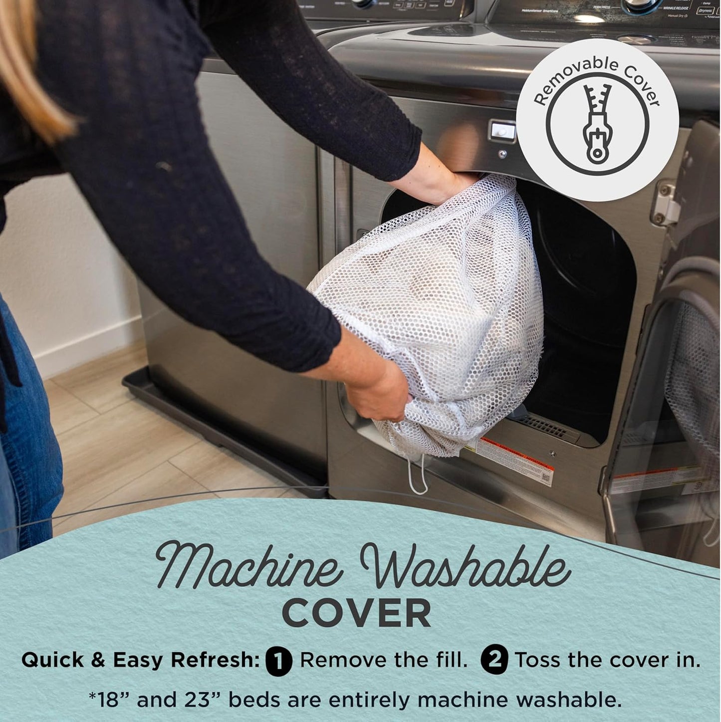 Best Friends by Sheri Original Calming Donut Dog and Cat Bed, Shag Faux Fur, Frost Gray, (30in x 30in) - Anxiety Relief for Pets Up to 45 lbs