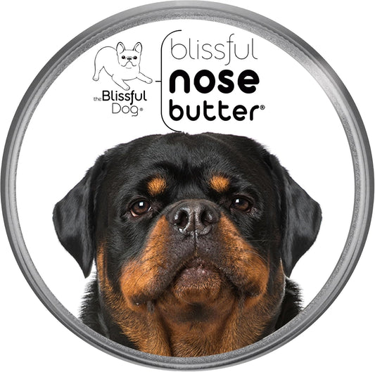The Blissful Dog Rottweiler Nose Butter for Dry, Cracked Skin, Lick-Safe Dog Nose Balm with Moisturizing Shea Butter, Almond, Olive, and Essential Oils, Pet Supplies, Uncented, 4 oz.
