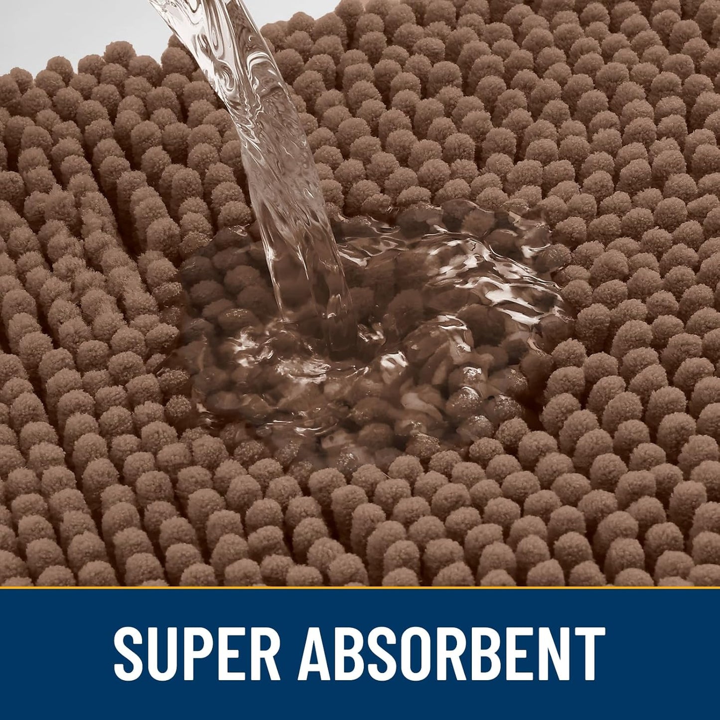 Smiry Dog Door Mat for Muddy Paws 48x30, Absorbs Moisture and Dirt Doormat, Non-Slip Washable Quick Dry Chenille Front Door Mat Indoor Entrance, Entryway Carpet for Inside Floor, Mocha