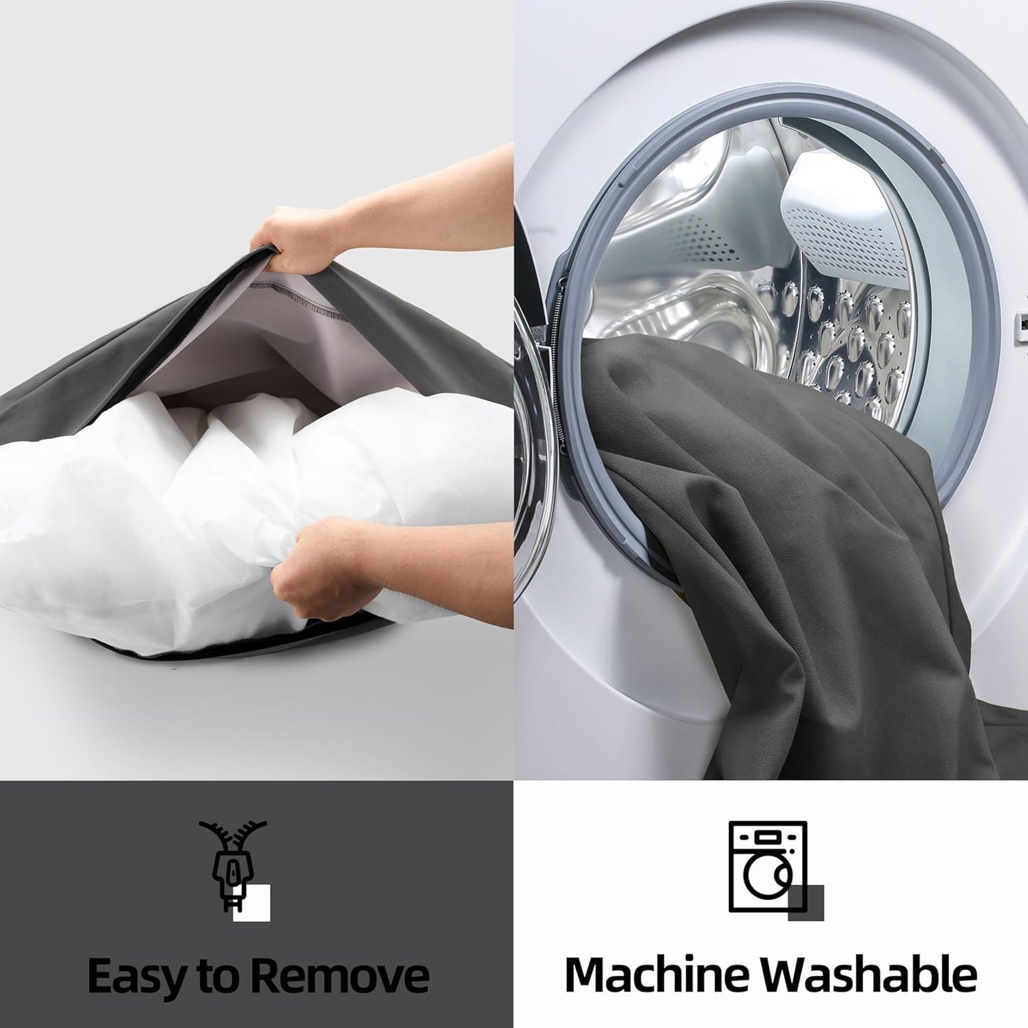 Sytopia 42-Inch Canvas Outdoor Dog Bed, Washable & Waterproof with Chew-Resistant Removable Cover, Ideal for Extra Large Dogs for Indoor, Outdoor, Crate, or Patio Use (Dark Grey)