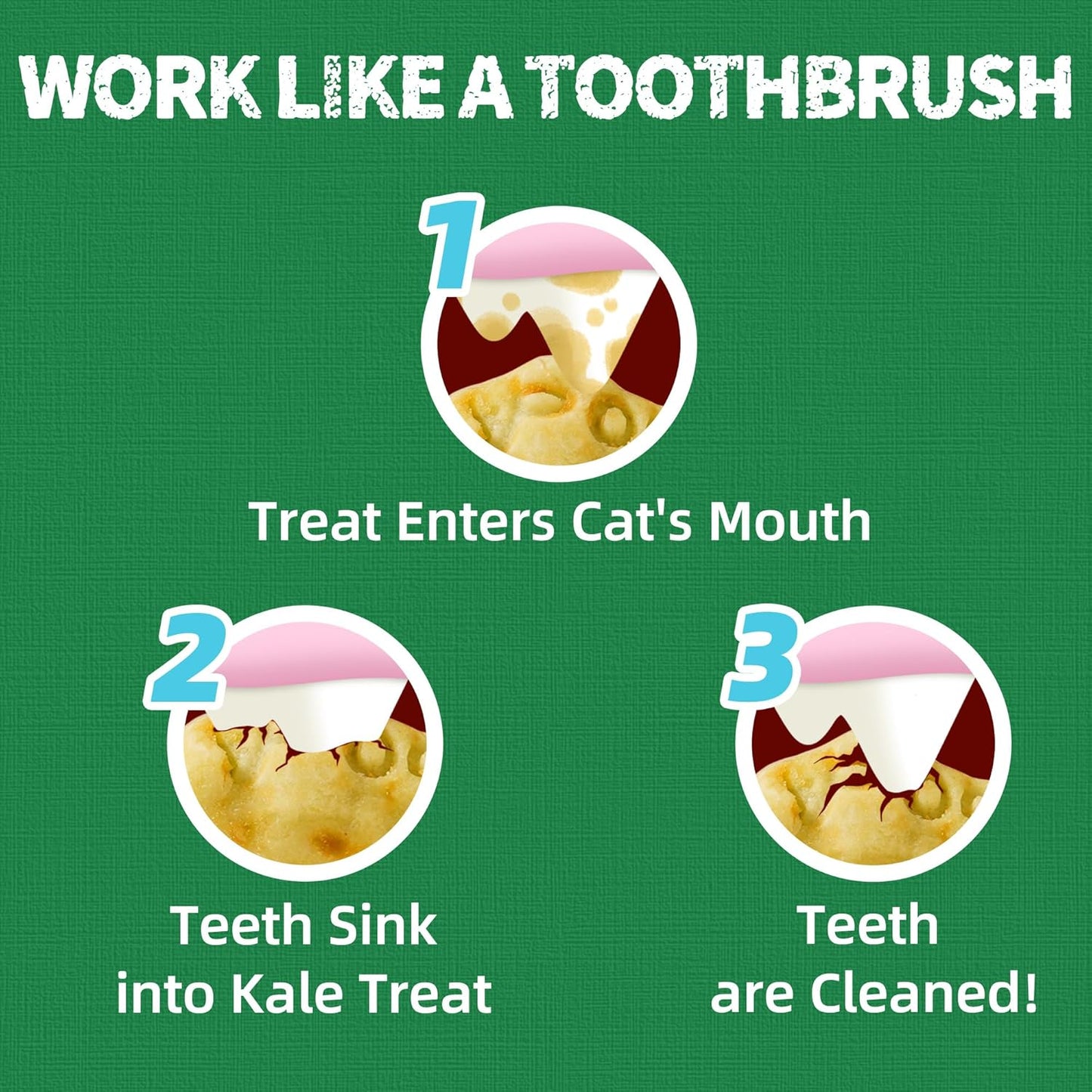 Just Try 16 OZ Kale & Spinach Cat Treats for Indoor Cats, Gluten Free, Low-Calorie Healthy Cat Snacks, Plant-Based Fiber-Rich Natural Chicken Flavor Training Treats