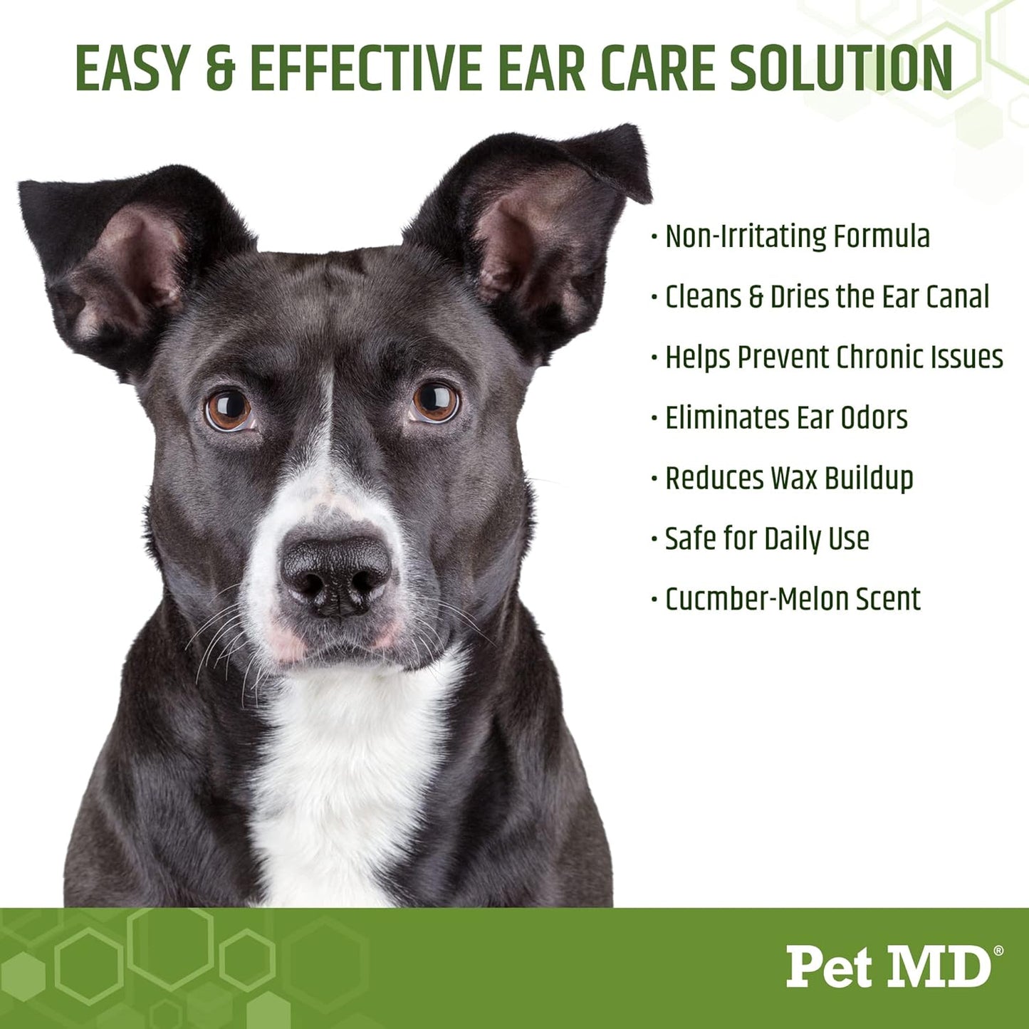 Pet MD Dog Ear Cleaning Wipes with Aloe and Eucalyptus + Veterinary Tris Flush Cat & Dog Ear Cleaner