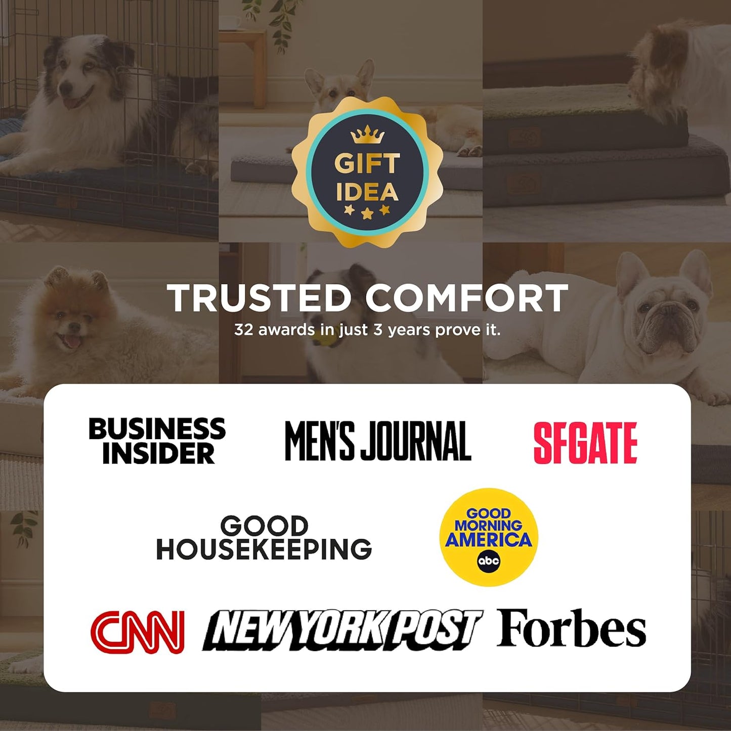 Bedsure XL Dog Bed for Crate - Large Orthopedic Flat Pet Beds with Removable Washable Cover, Egg Crate Foam Crate Mat, Suitable for Pet Up to 90 lbs