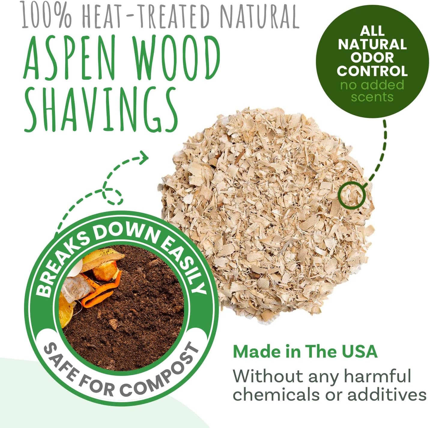 Small Pet Select Premium Natural Aspen Bedding, Animal Bedding for Small Indoor and Outdoor Pets, Made in The USA, Jumbo Size 282 L (2 Pack, 141 L Each)