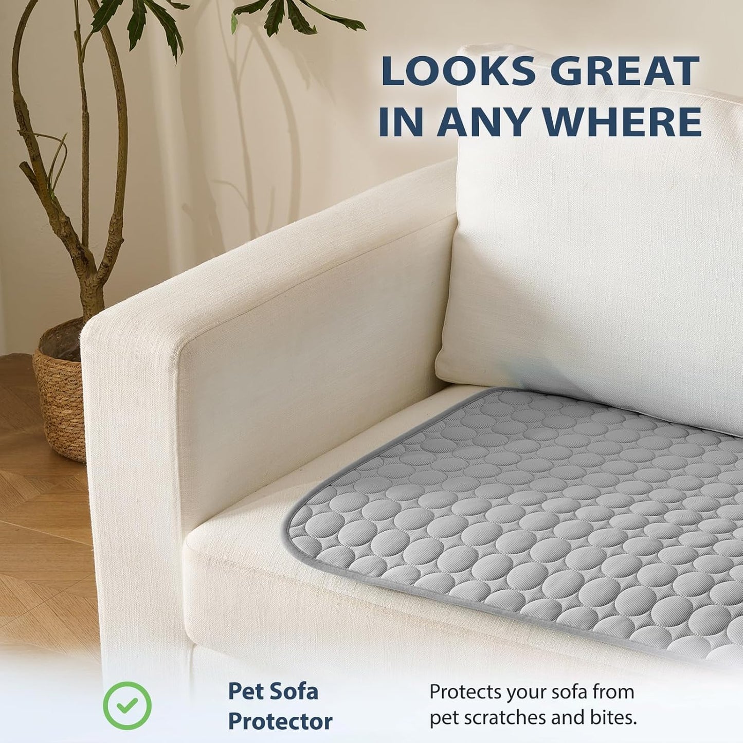 MICROCOSMOS Summer Cooling Mat & Sleeping Pad- Water Absorption Top, Materials Safe, Easy Carry, EZ Clean. Keep Cooling for Pets, Kids and Adults.(Grey, 24" x18")