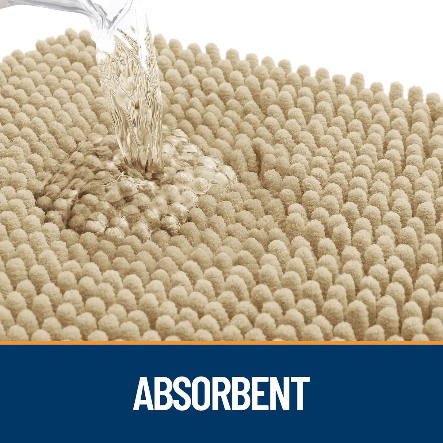 OLANLY Dog Door Mat for Muddy Paws 54x24, Absorbs Moisture and Dirt, Absorbent Non-Slip Washable Doormat, Quick Dry Chenille Mud Mat for Dogs, Entry Indoor Entryway Carpet for Inside Floor, Beige