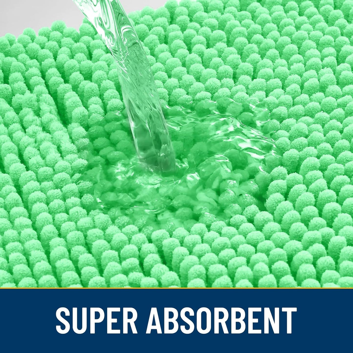 Smiry Dog Door Mat for Muddy Paws 36x24, Absorbs Moisture and Dirt Doormat, Non-Slip Washable Quick Dry Chenille Front Door Mat Indoor Entrance, Entryway Carpet for Inside Floor, Mint Green