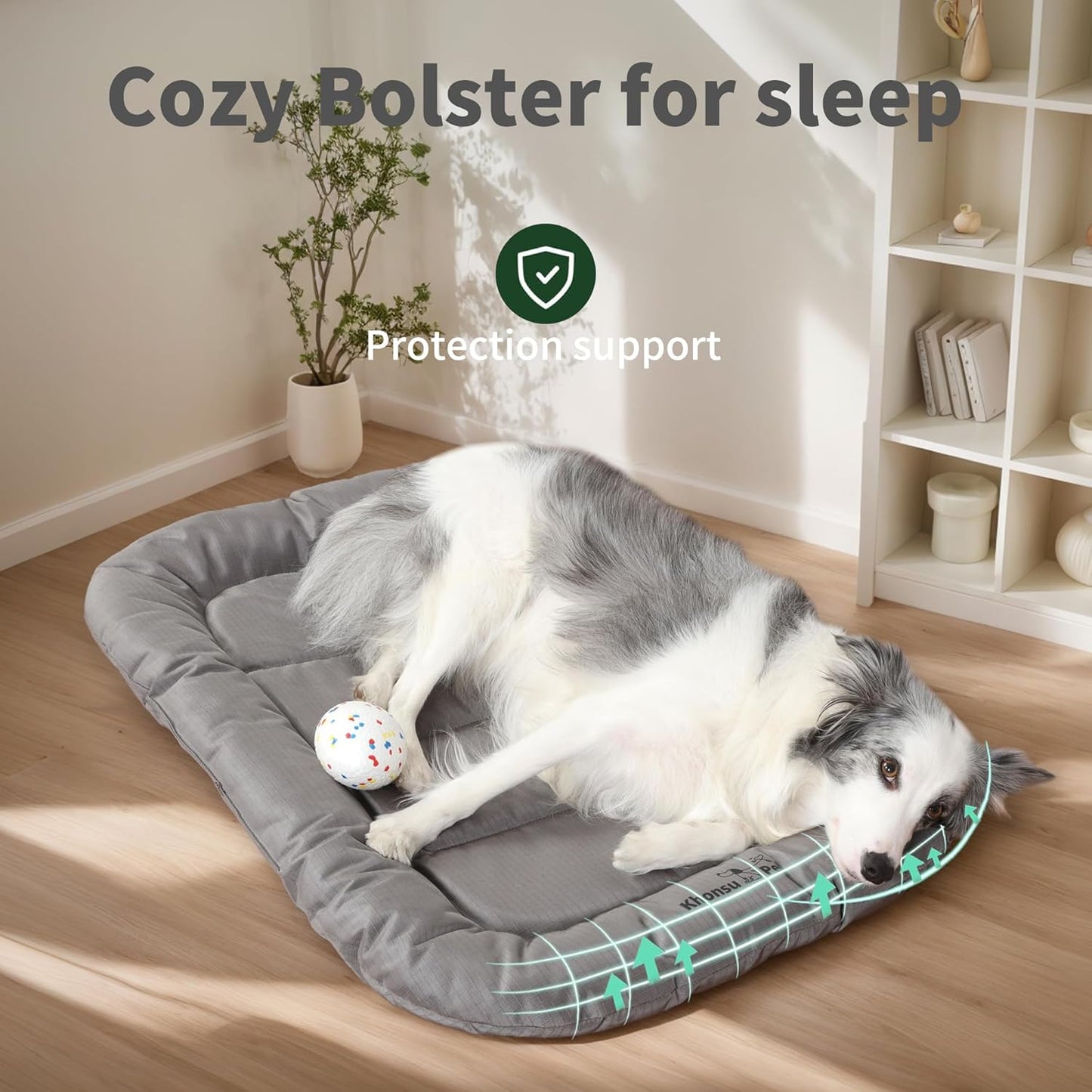 KHONSU PET Durable Dog Bed Tough and Tear Proof Dog Crate Bed, 800lbs Tear Strength PVC-Backed Waterproof Ped Bed Mat Indoor & Outdoor Use for Dogs up to 25 lbs