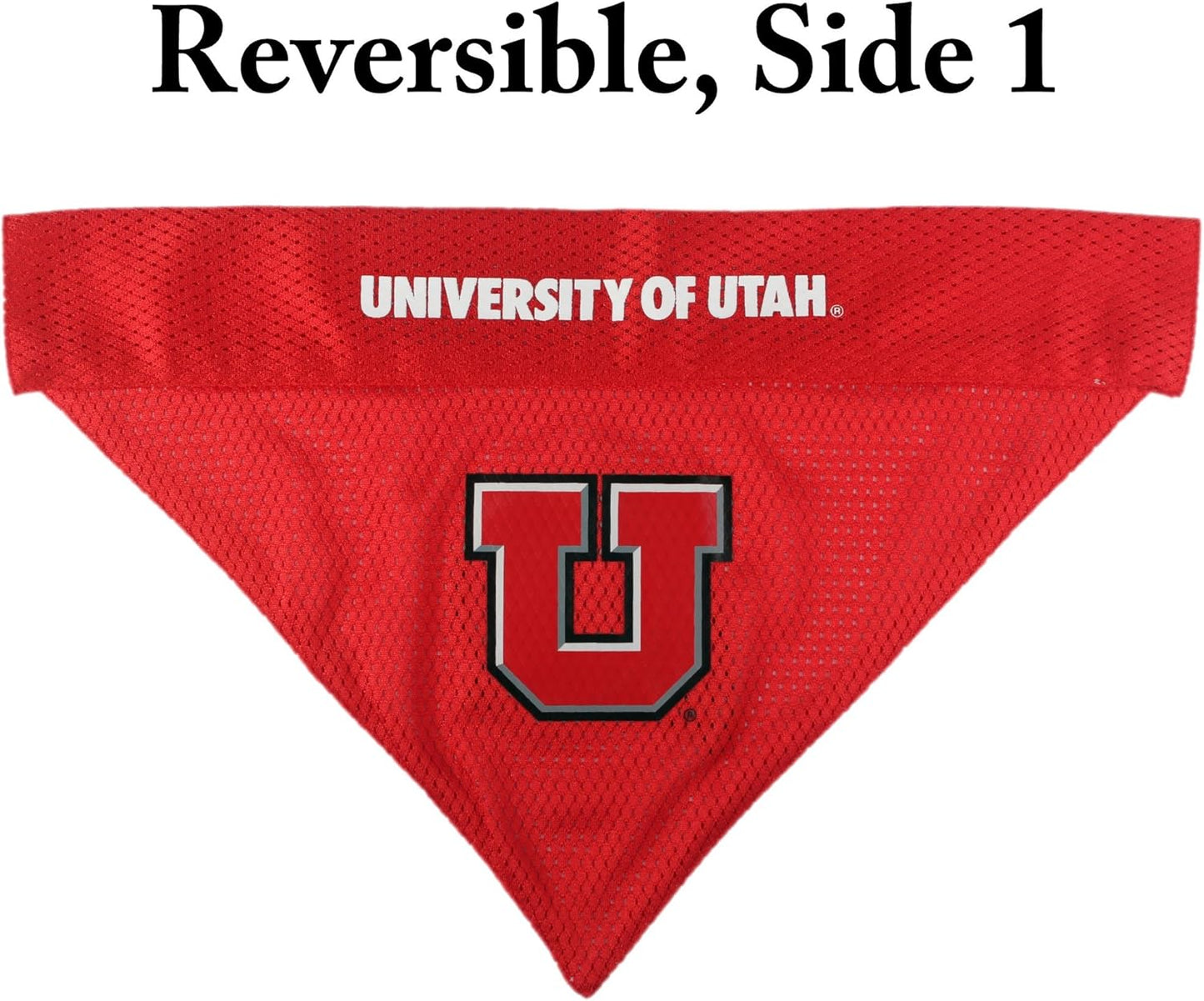 Pets First Collegiate Pet Accessories, Reversible Bandana, Utah Utes, Large/X-Large