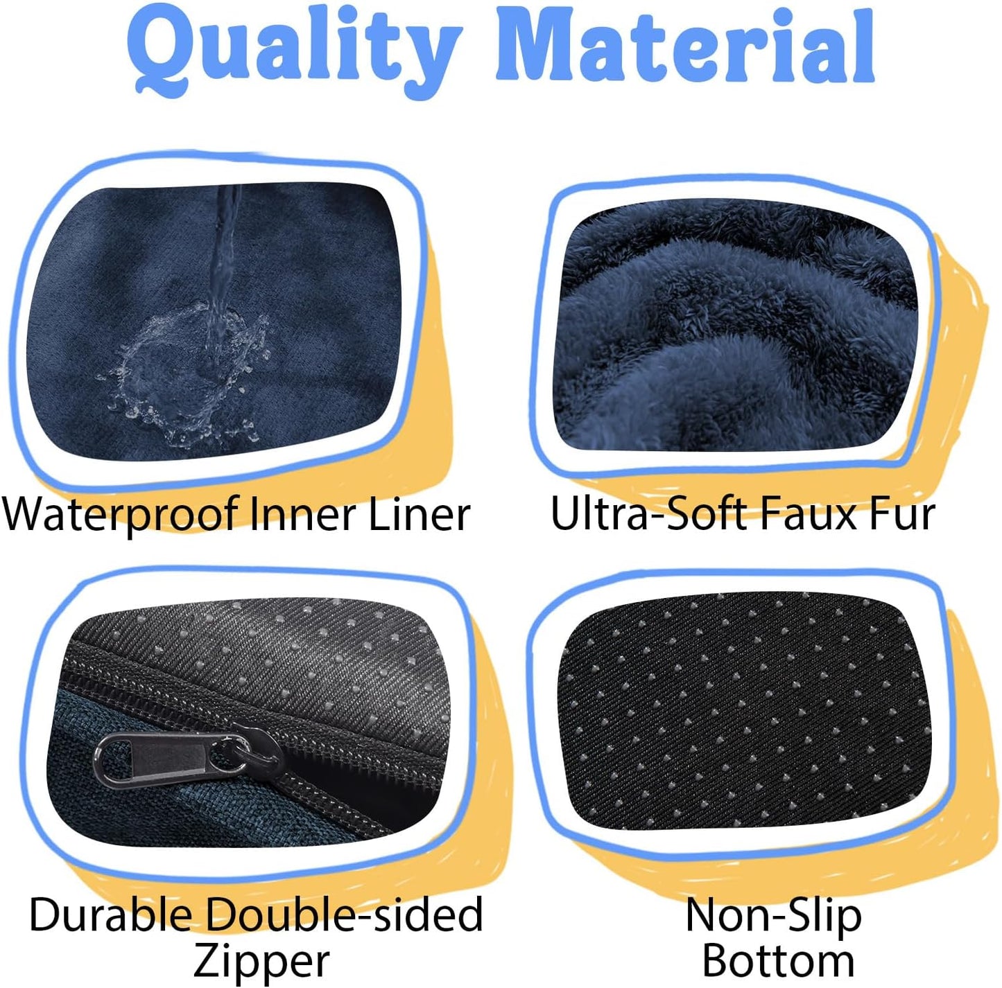 Removable Orthopedic Large Dog Bed -XL Large Dog Beds with Washable Cover and Removable Bolsters Non-Slip Bottom & Waterproof Pet Bed Sofa for Big Size Dogs