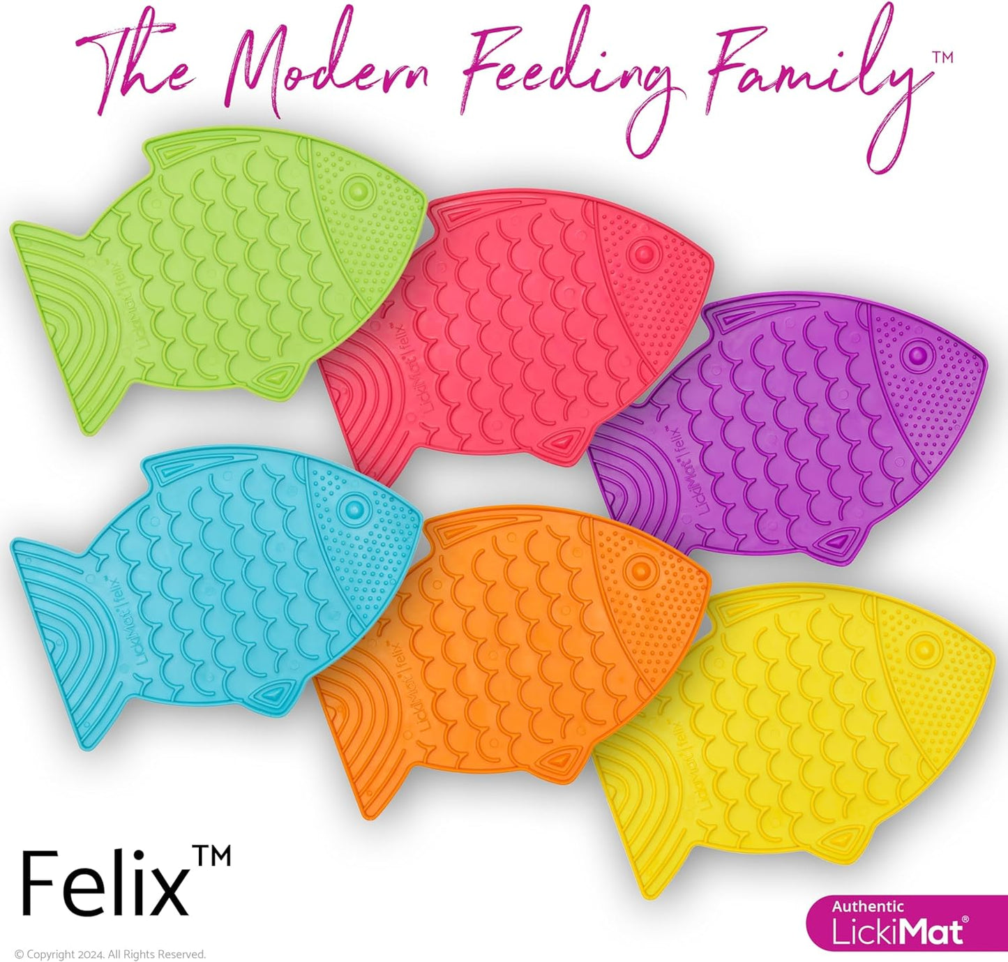 LickiMat Felix, Fish-Shaped Cat Slow Feeders Lick Mat, Boredom Anxiety Reducer; Perfect for Food, Treats, Yogurt, or Peanut Butter. Fun Alternative to a Slow Feed Cat Bowl or Dish, Turquoise
