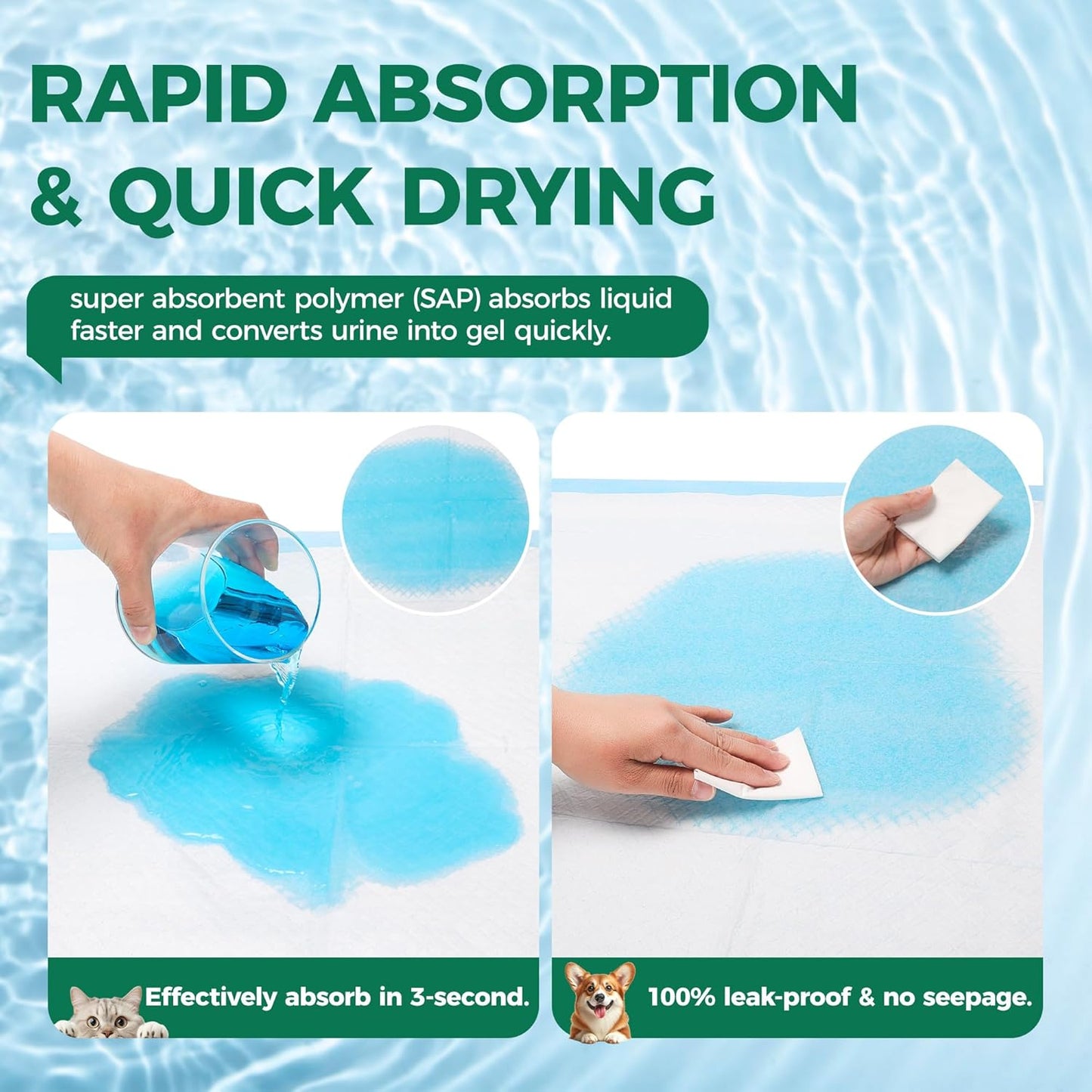 50 Count Dog Pee Pads Extra Large- 28" x 34", Super Absorbent Leak-Proof XL Puppy Pads 50 Pack Quick-Dry XLarge Disposable Pet Potty Training Pads for Dogs, Puppies, Doggie