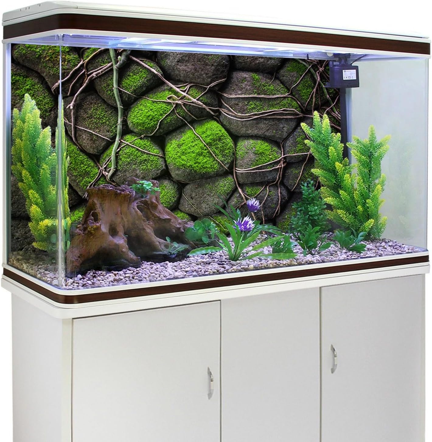 AWERT 48x24 inches Stone Aquarium Background Rock Fish Tank Background Rocky Terrarium Background Vinyl