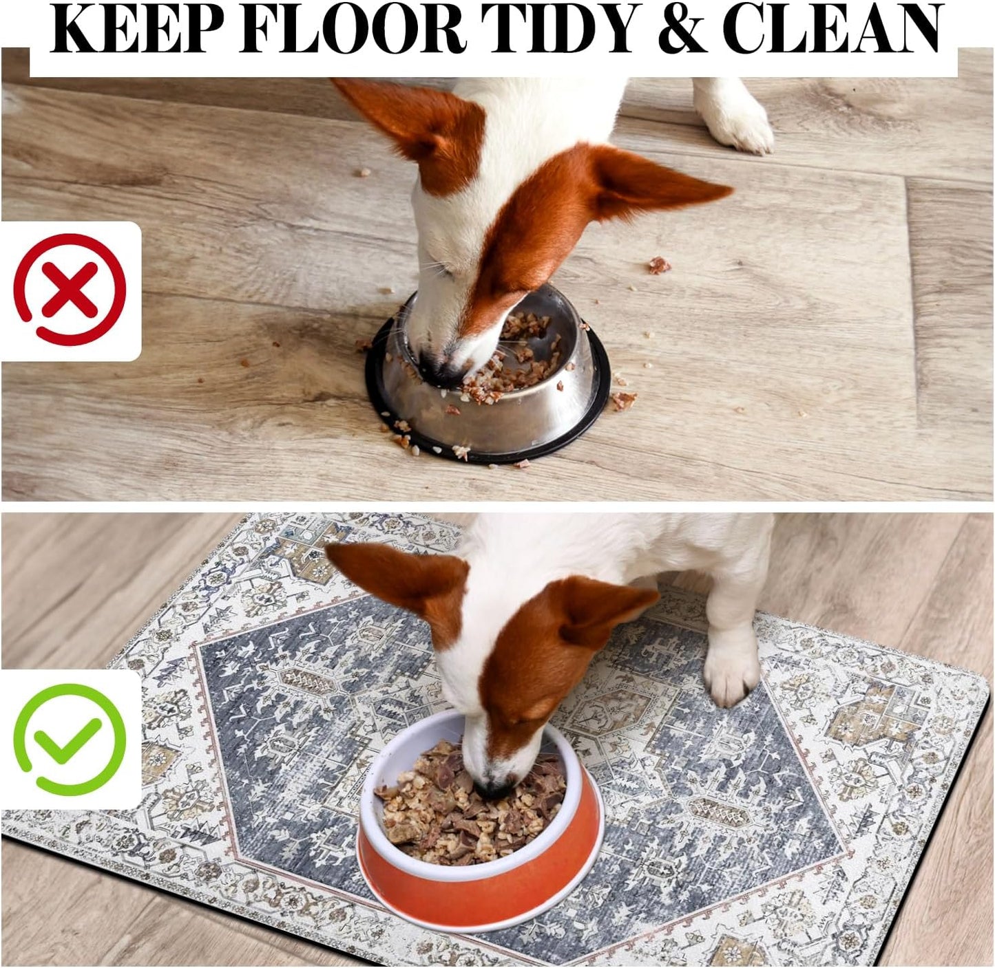 Dog Food Mats for Floors, Absorbent Dog Bowl Mat for Food and Water Dispenser Mat, Quick Dry Cat Food Mat Pet Supplies
