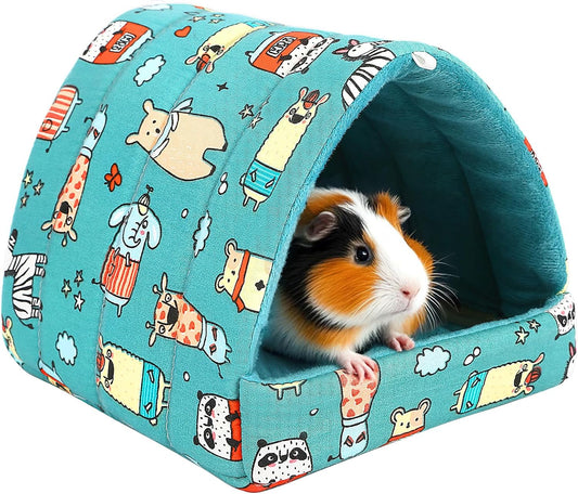 UPINS 2Pcs Guinea Pig Hideout,Guinea Pig Bed Houses Washable Small Animal House Cage Accessories for Dwarf Rabbits Chinchillas Hamsters Hedgehogs Ferrets Bearded Dragons and Rats