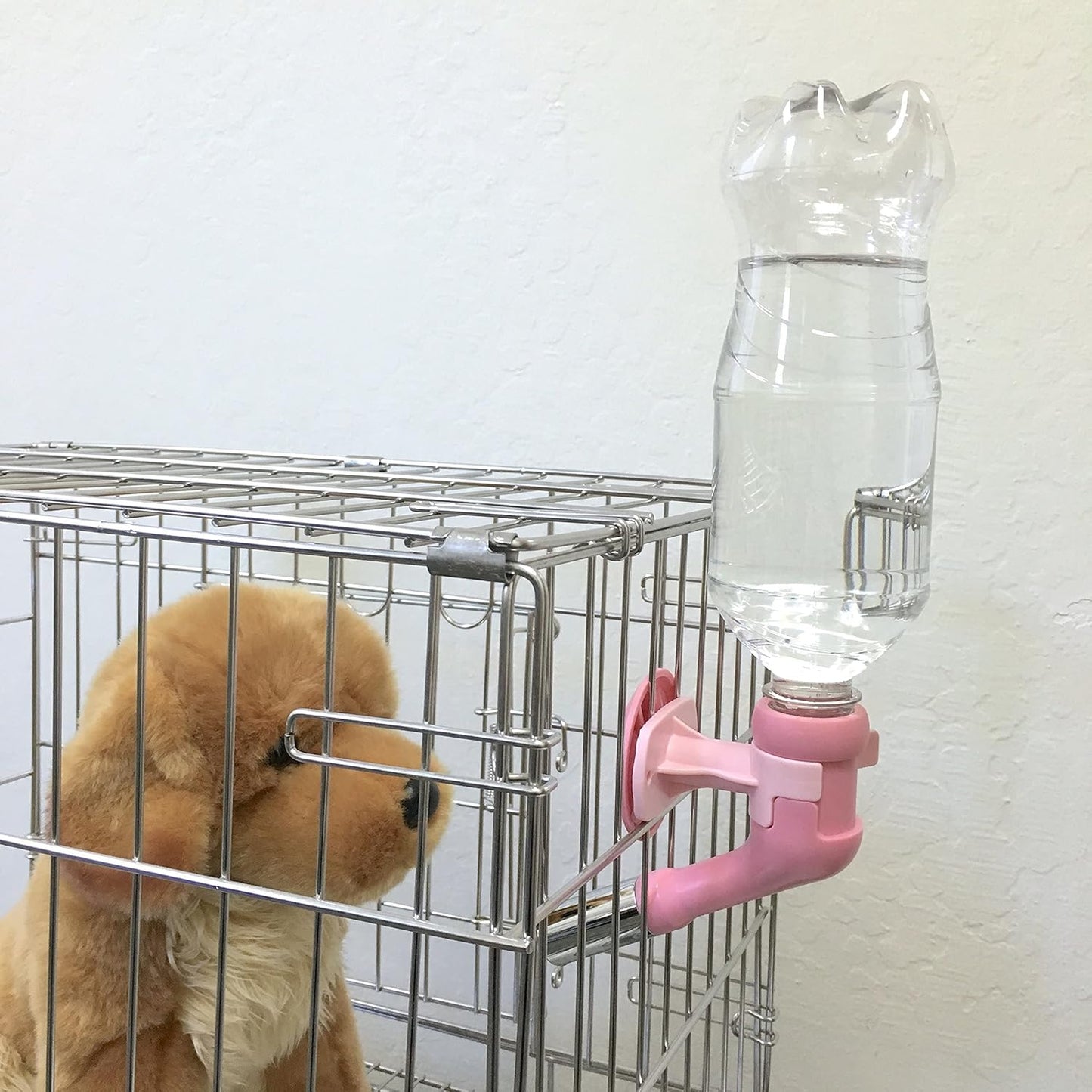 Choco Nose Patented No-Drip Water Bottle/Feeder for Large Dogs Over 50 lbs - Wire Cages, Crates or Kennels. 16 oz. X-Large Nozzle 22mm, Pink