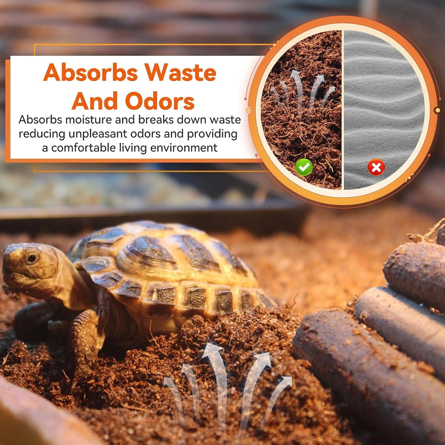 Legigo 8 Pack Compressed Coconut Fiber Substrate - 100% Organic Coconut Fiber Brick Bedding for Reptiles, Natural Coco Husk Substrate Terrarium Bedding for Snake, Hermit Crabs, Frogs, Tortoise, Gecko