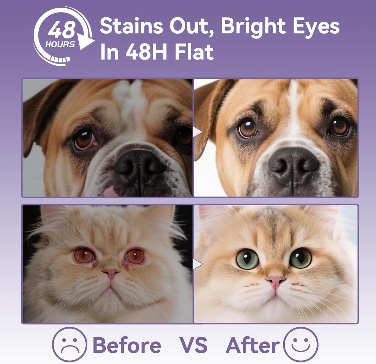 Enredadera Dog Eye Drops, Pet Eye Drops for Dogs and Cats, Vet-Approved Dog Eye Infection Treatment for Tear Stain Remover&Pink Eye Relief,Dog Conjunctivitis Eye Drops for Infection,Pet Eye Wash(60ml)