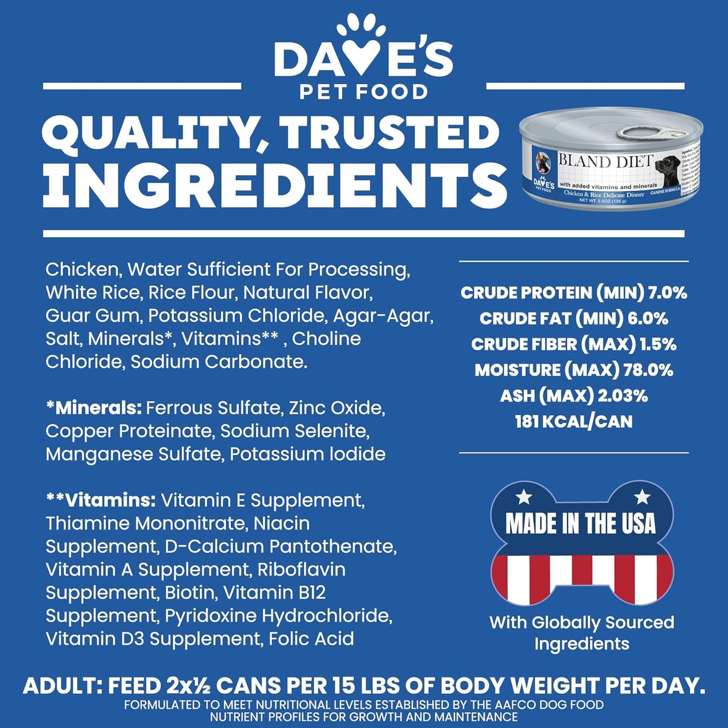Dave's Pet Food Sensitive Stomach Dog Food (Chicken & Rice), Easy to Digest, Gluten-Free, Digestive Care, Wet Canned, 5.5 oz (Case of 24)