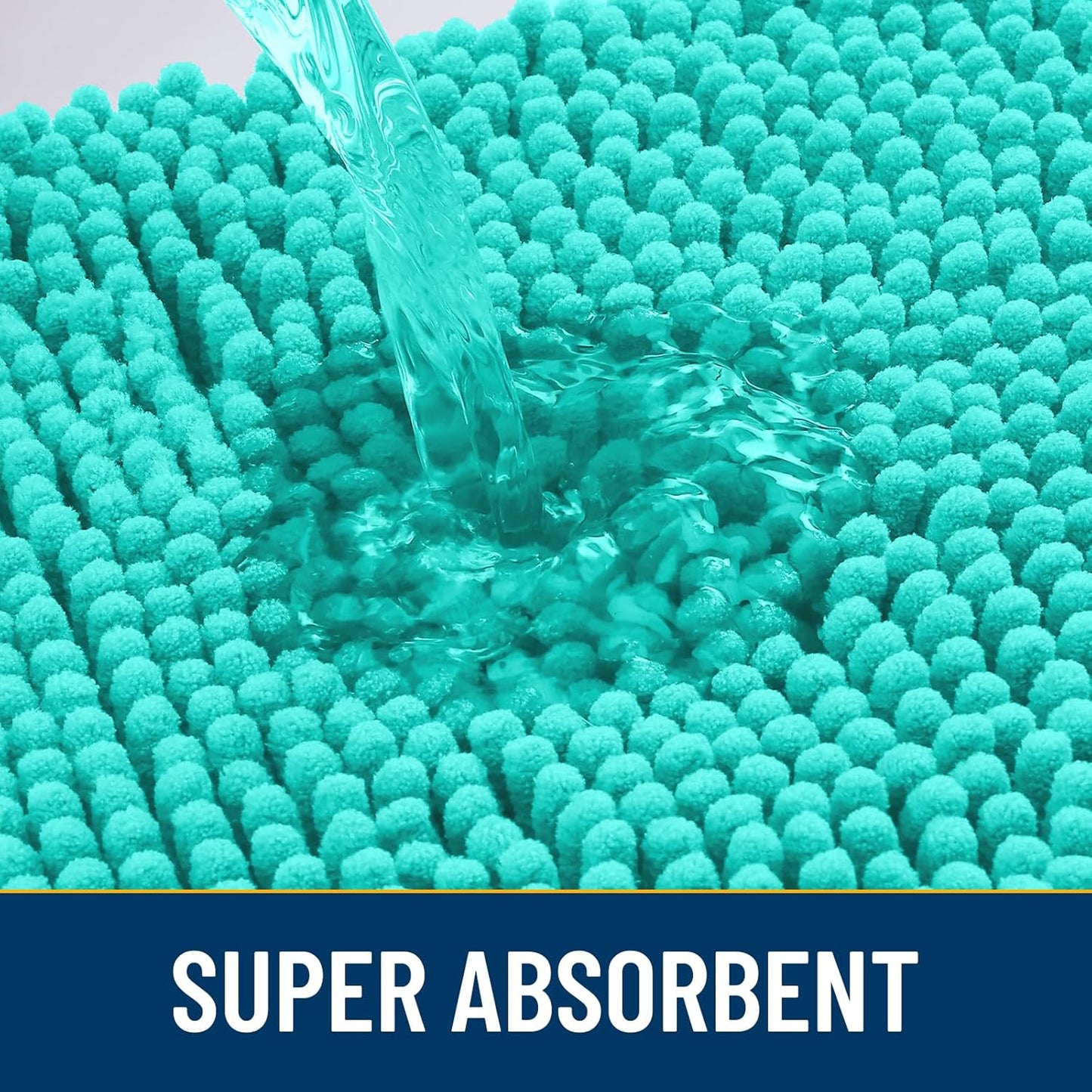 Smiry Dog Door Mat for Muddy Paws 30x20, Absorbs Moisture and Dirt Doormat, Non-Slip Washable Quick Dry Chenille Front Door Mat Indoor Entrance, Entryway Carpet for Inside Floor, Teal