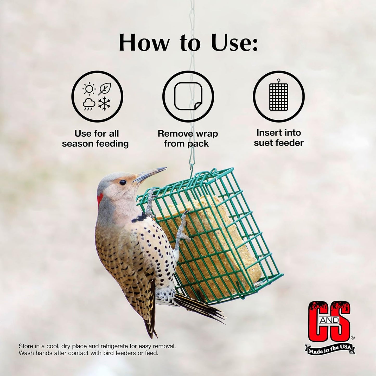 C&S Hot Pepper Delight No Melt Suet Dough 11.75 Ounces, 8 Pack