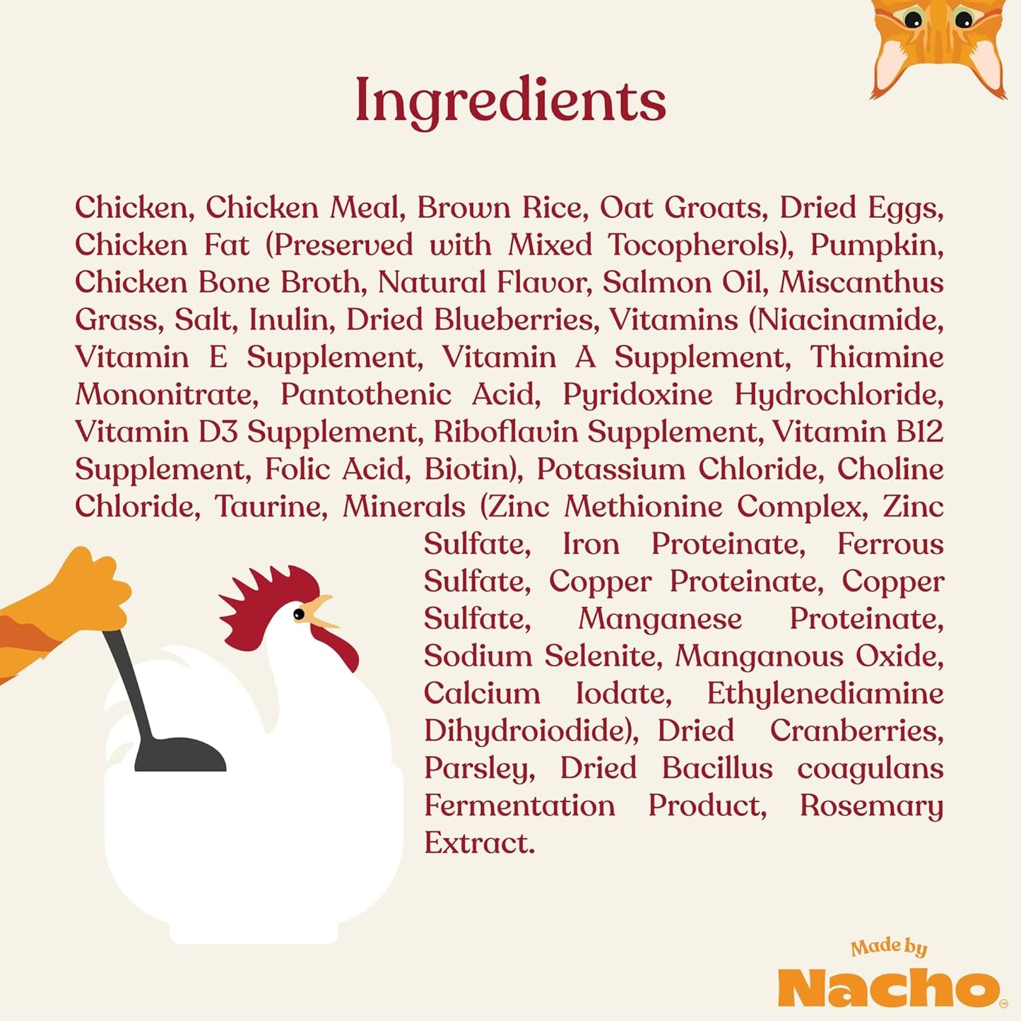 Made by Nacho Dry Cat Kibble 11lb Bag, High Protein and Grain-Friendly Premium Cat Food, Cage-Free Chicken & Pumpkin Recipe, Infused with Bone Broth for Hydration, Limited Ingredients, Single Bag