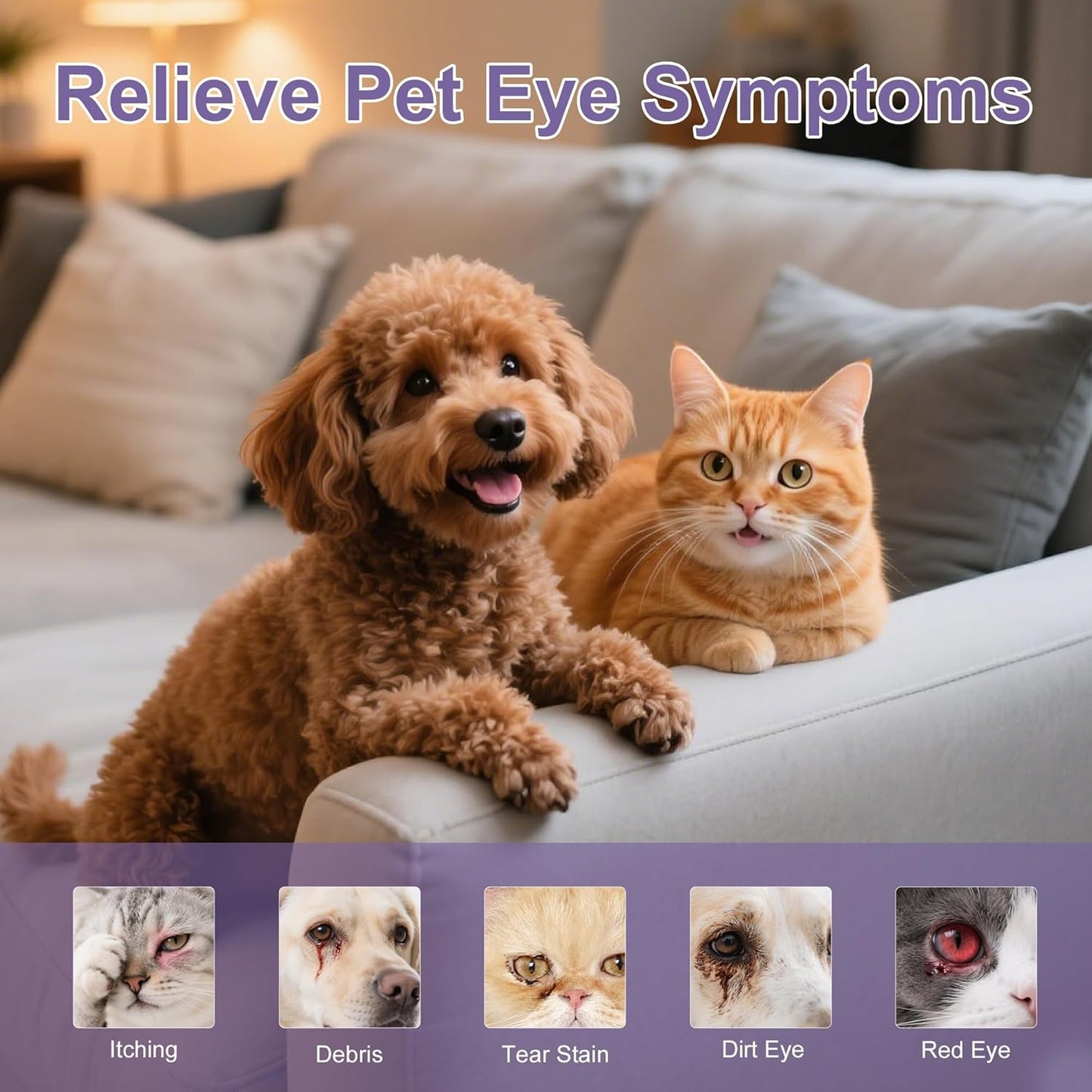 Enredadera Dog Eye Drops, Pet Eye Drops for Dogs and Cats, Vet-Approved Dog Eye Infection Treatment for Tear Stain Remover&Pink Eye Relief,Dog Conjunctivitis Eye Drops for Infection,Pet Eye Wash(60ml)