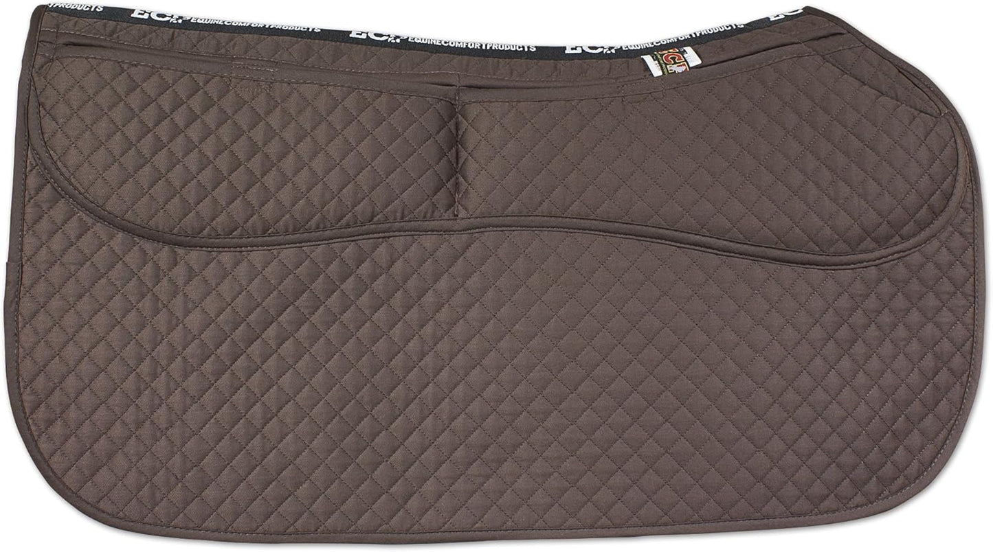 ECP Equine Comfort Products Thermoregulating Western Saddle Pad, Machine Washable Contoured Fit, Water Absorbing, Therapeutic, Shock Absorbing with Adjustable Memory Foam Shims