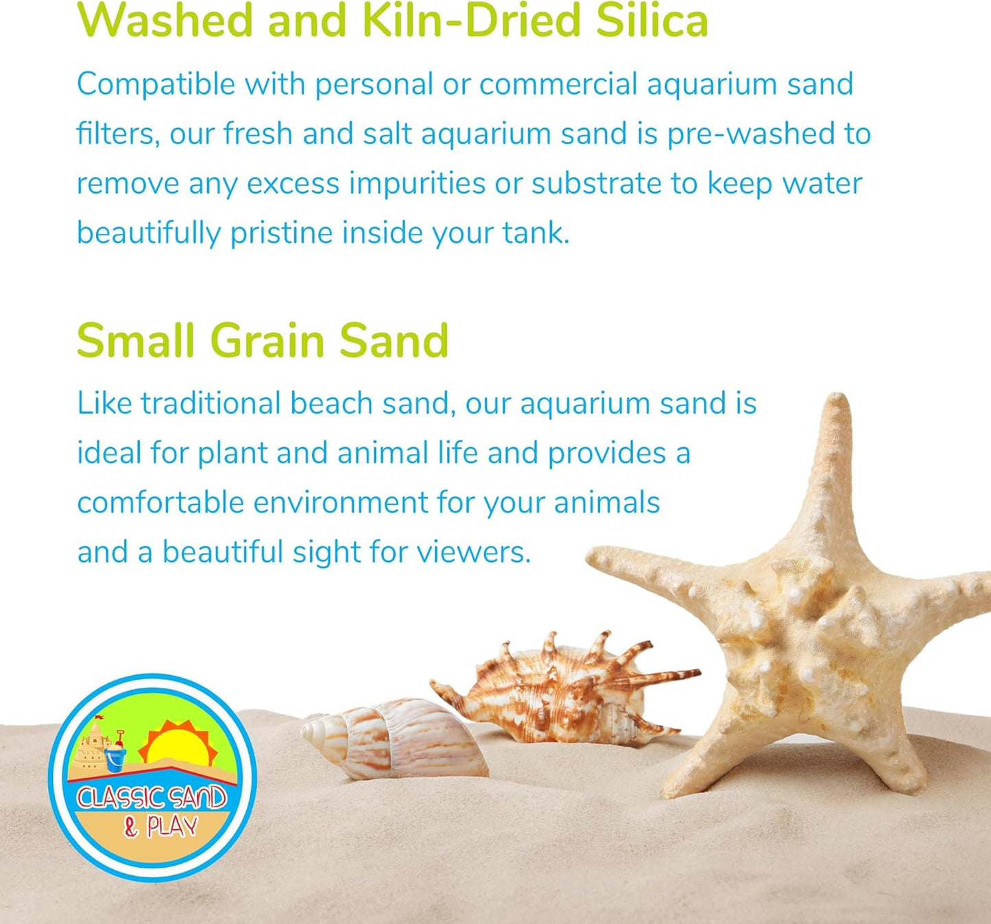 CLASSIC SAND & PLAY Natural Aquarium Sand for Freshwater and Saltwater Tanks, 20 lb. Bag, Improves Filter Life and Filtration Process, Pre-Washed Fine Sand, Orange
